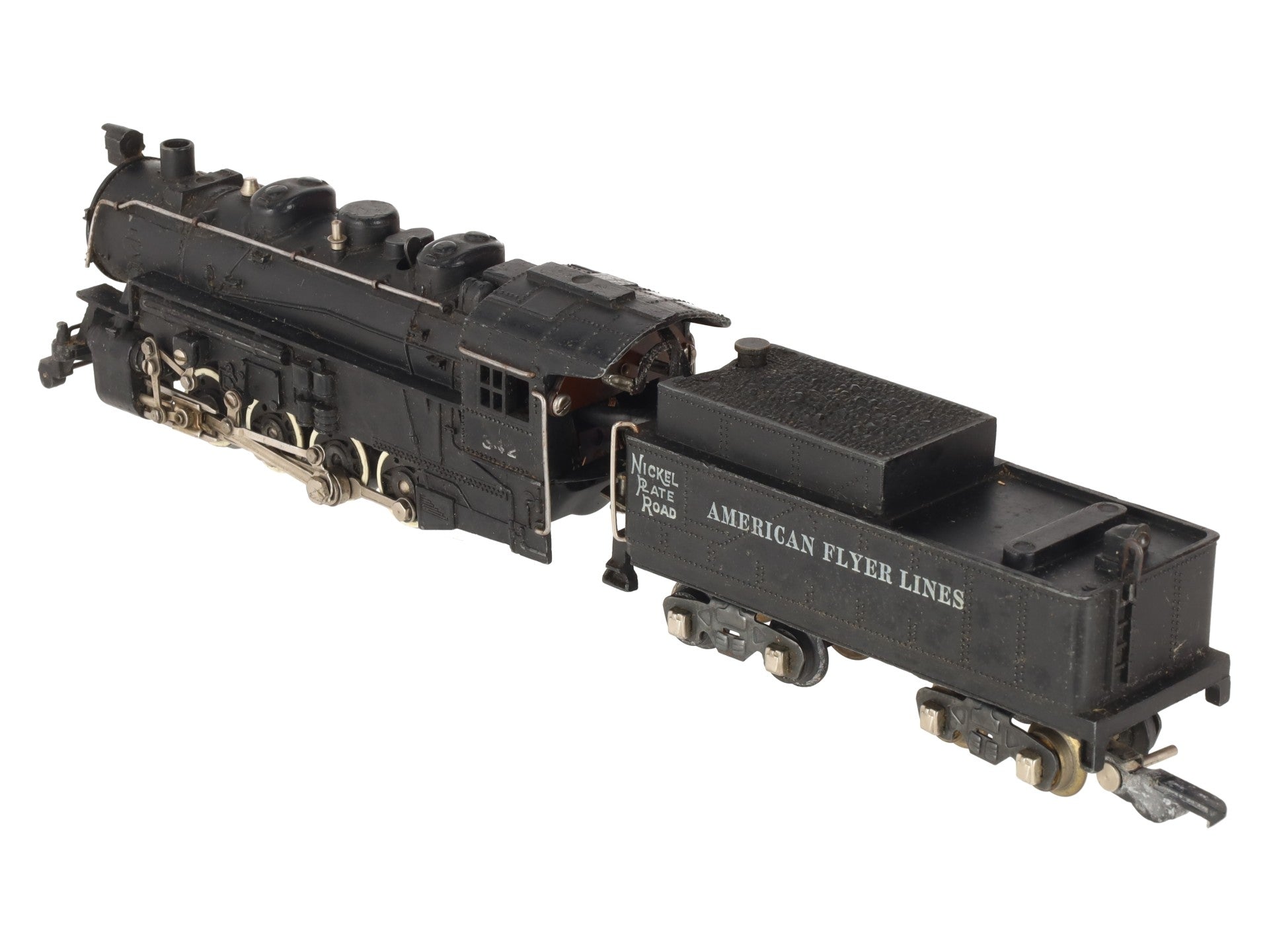 American Flyer 342 Vintage S Scale NPR 0-8-0 Steam Switcher w/Tender VG