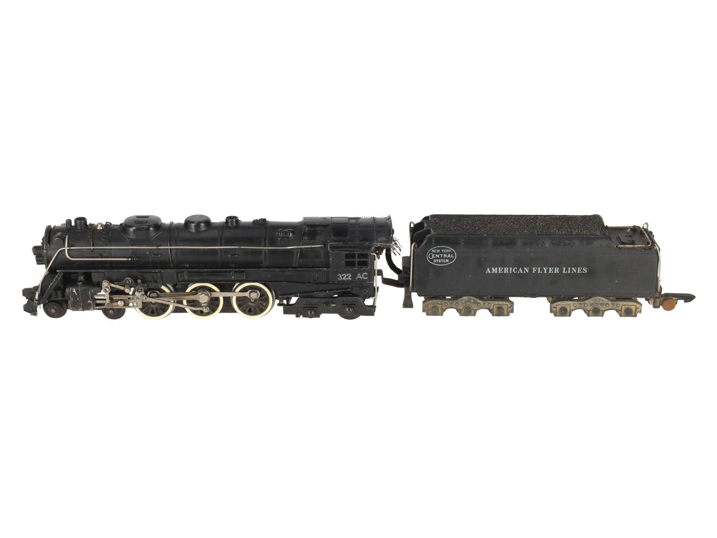 American Flyer 322AC Vintage S NYC Hudson 4-6-4 Steam Locomotive & Tender VG