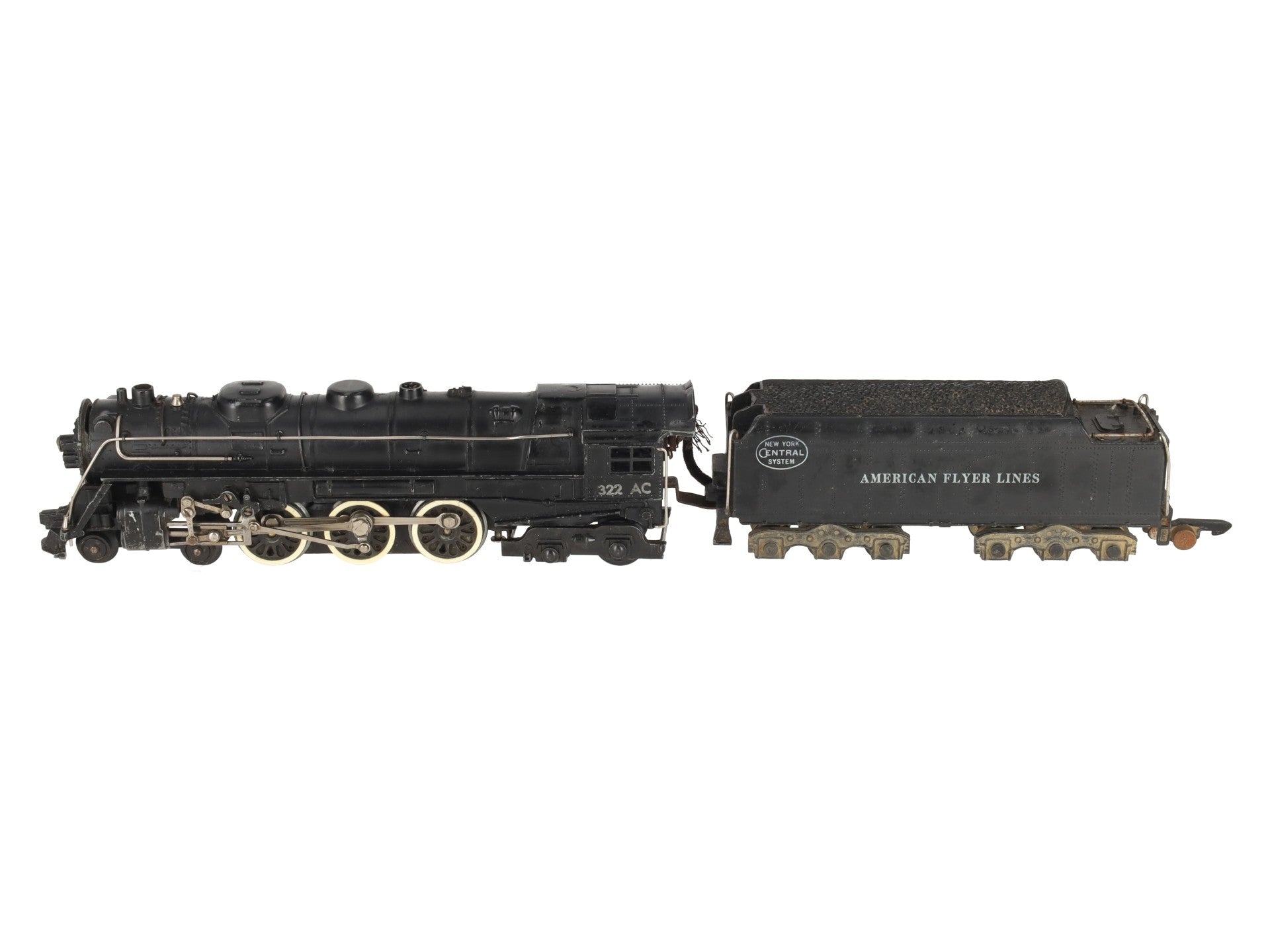 American Flyer 322AC Vintage S NYC Hudson 4-6-4 Steam Locomotive & Tender VG