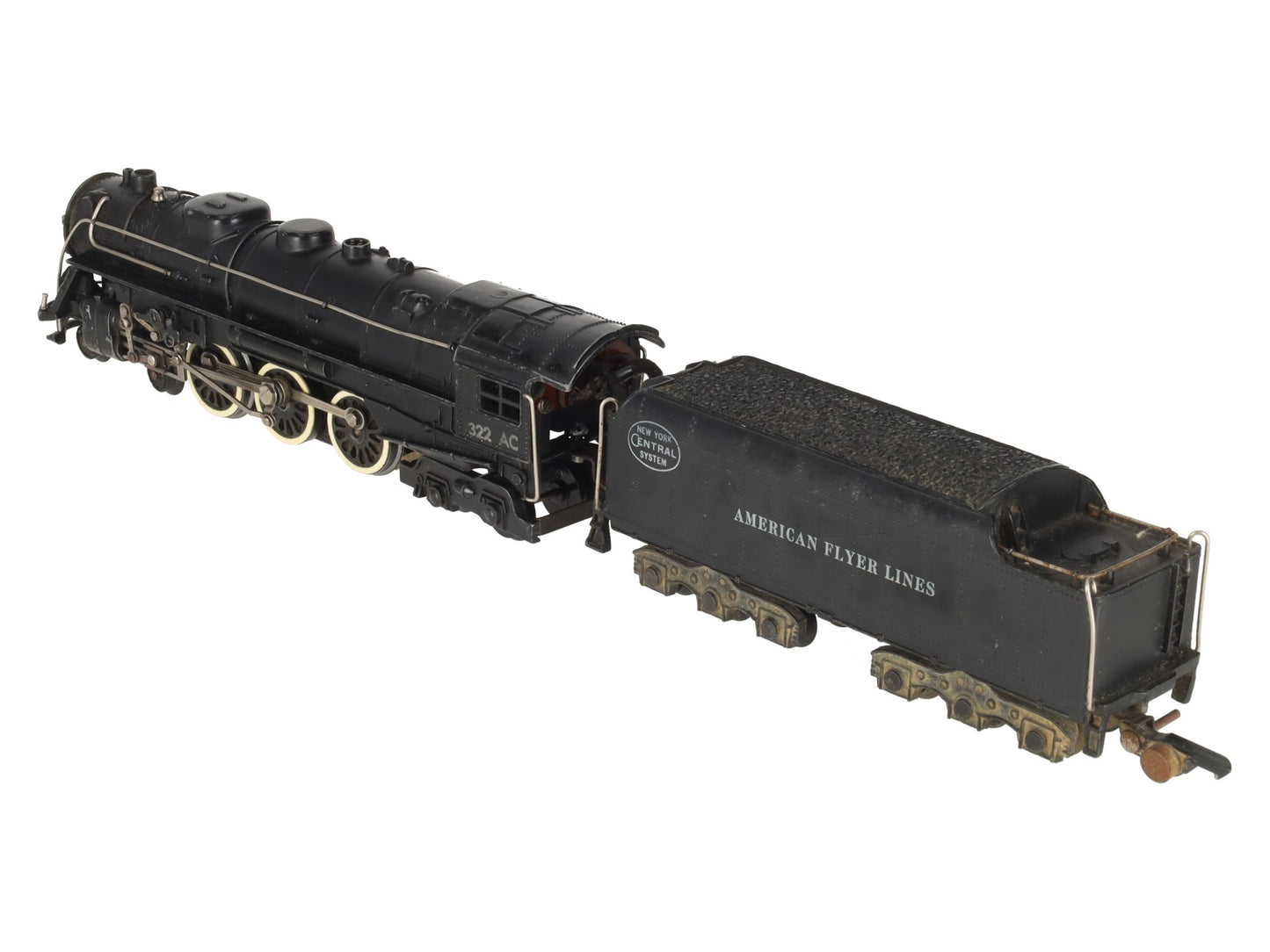 American Flyer 322AC Vintage S NYC Hudson 4-6-4 Steam Locomotive & Tender VG