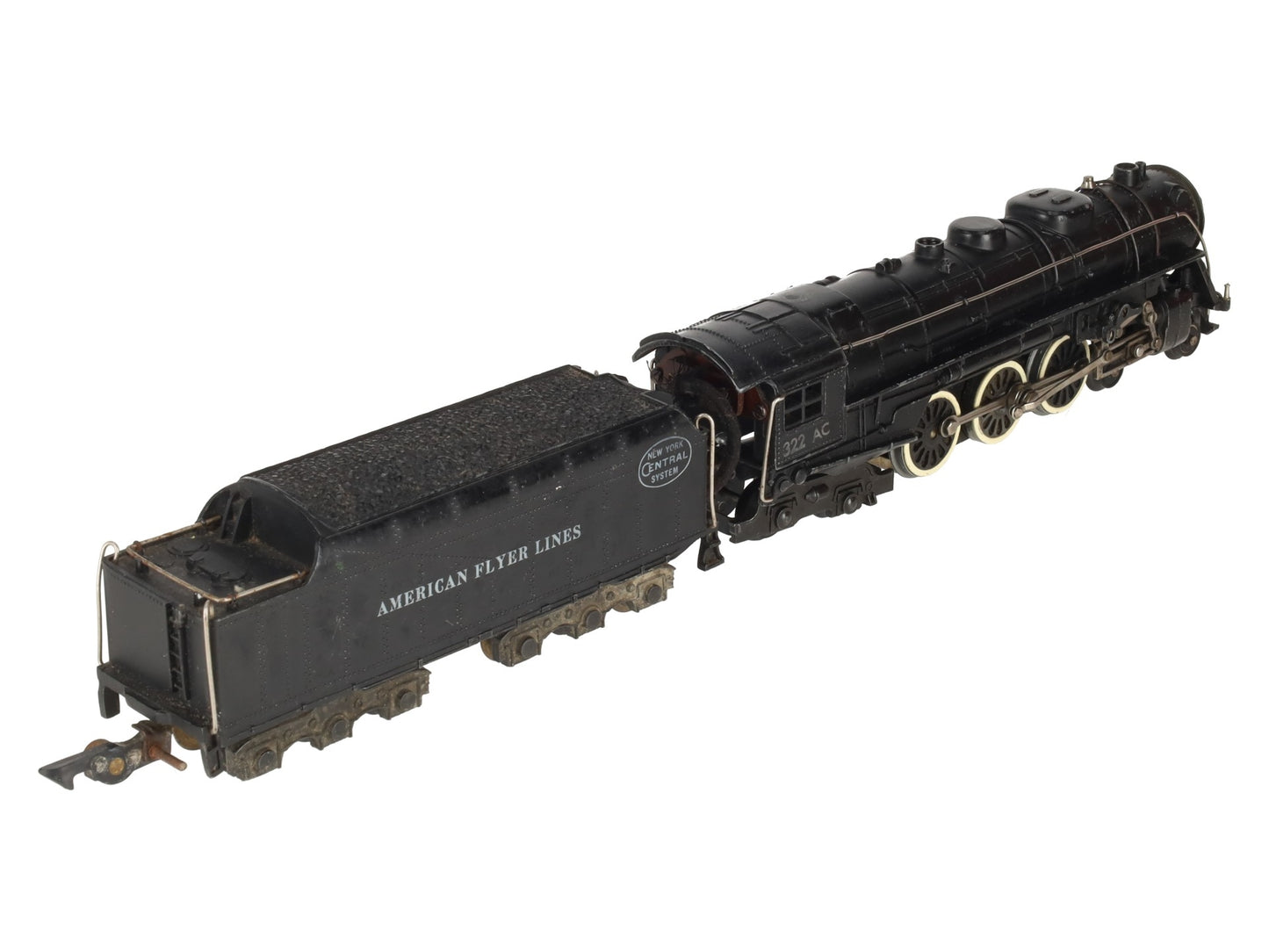 American Flyer 322AC Vintage S NYC Hudson 4-6-4 Steam Locomotive & Tender VG