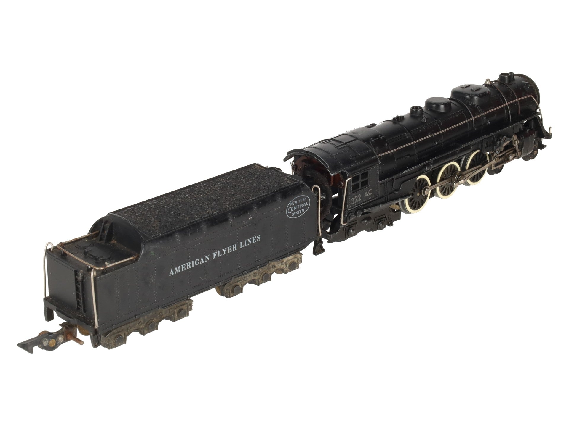 American Flyer 322AC Vintage S NYC Hudson 4-6-4 Steam Locomotive & Tender VG