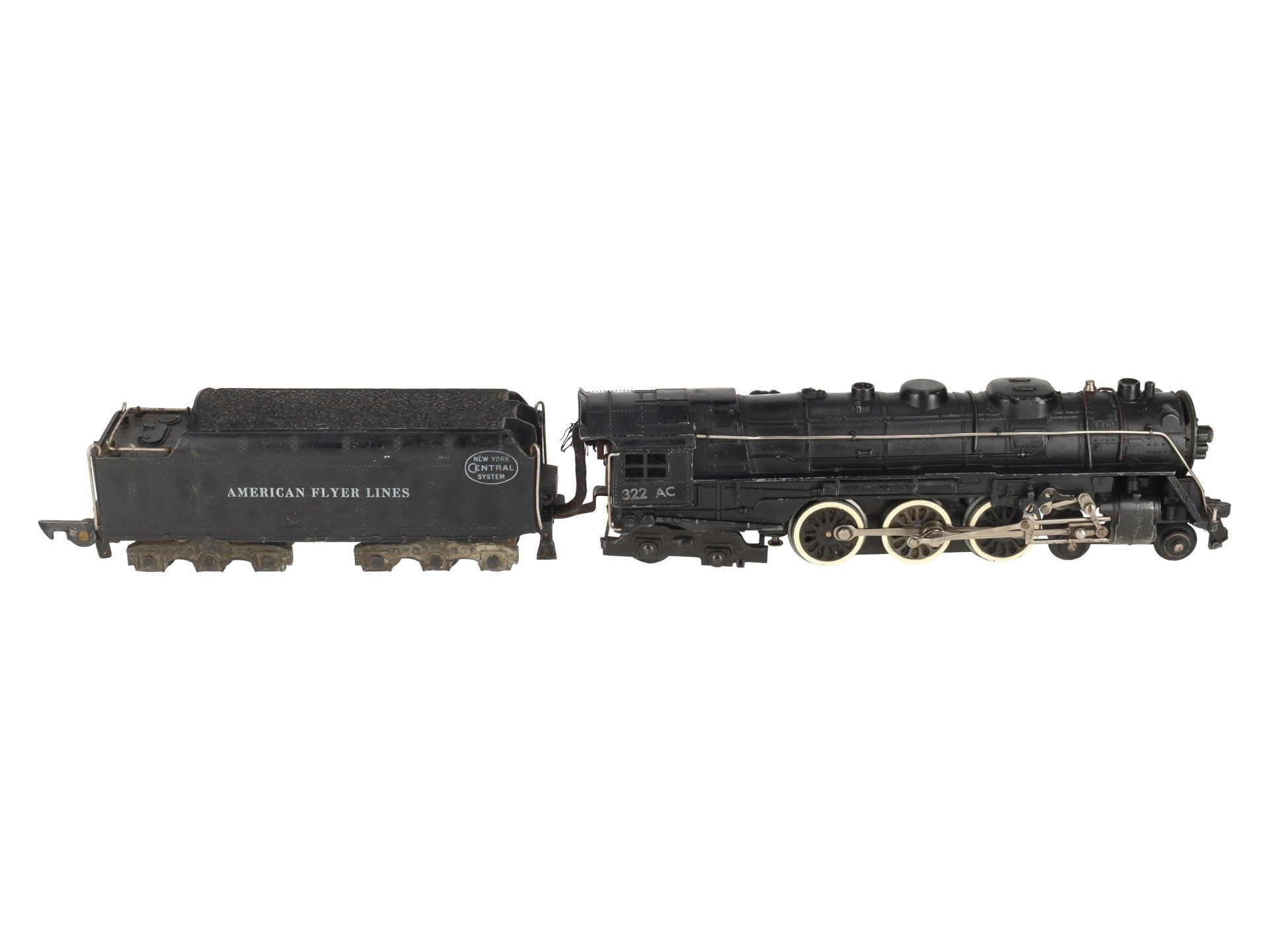 American Flyer 322AC Vintage S NYC Hudson 4-6-4 Steam Locomotive & Tender VG