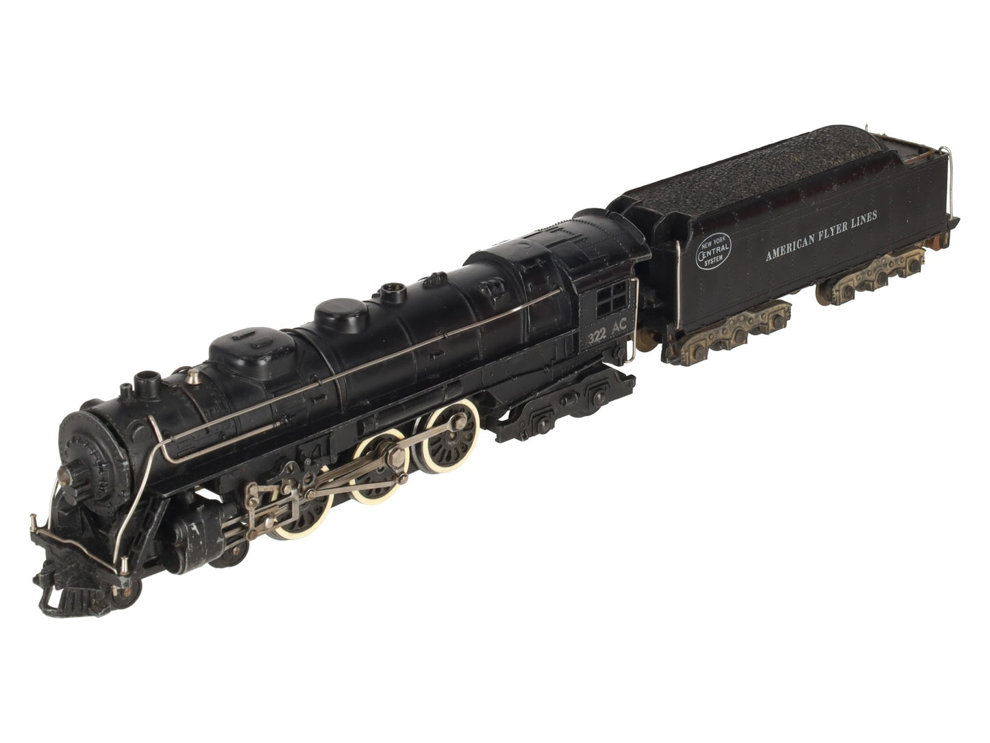 American Flyer 322AC Vintage S NYC Hudson 4-6-4 Steam Locomotive & Tender VG