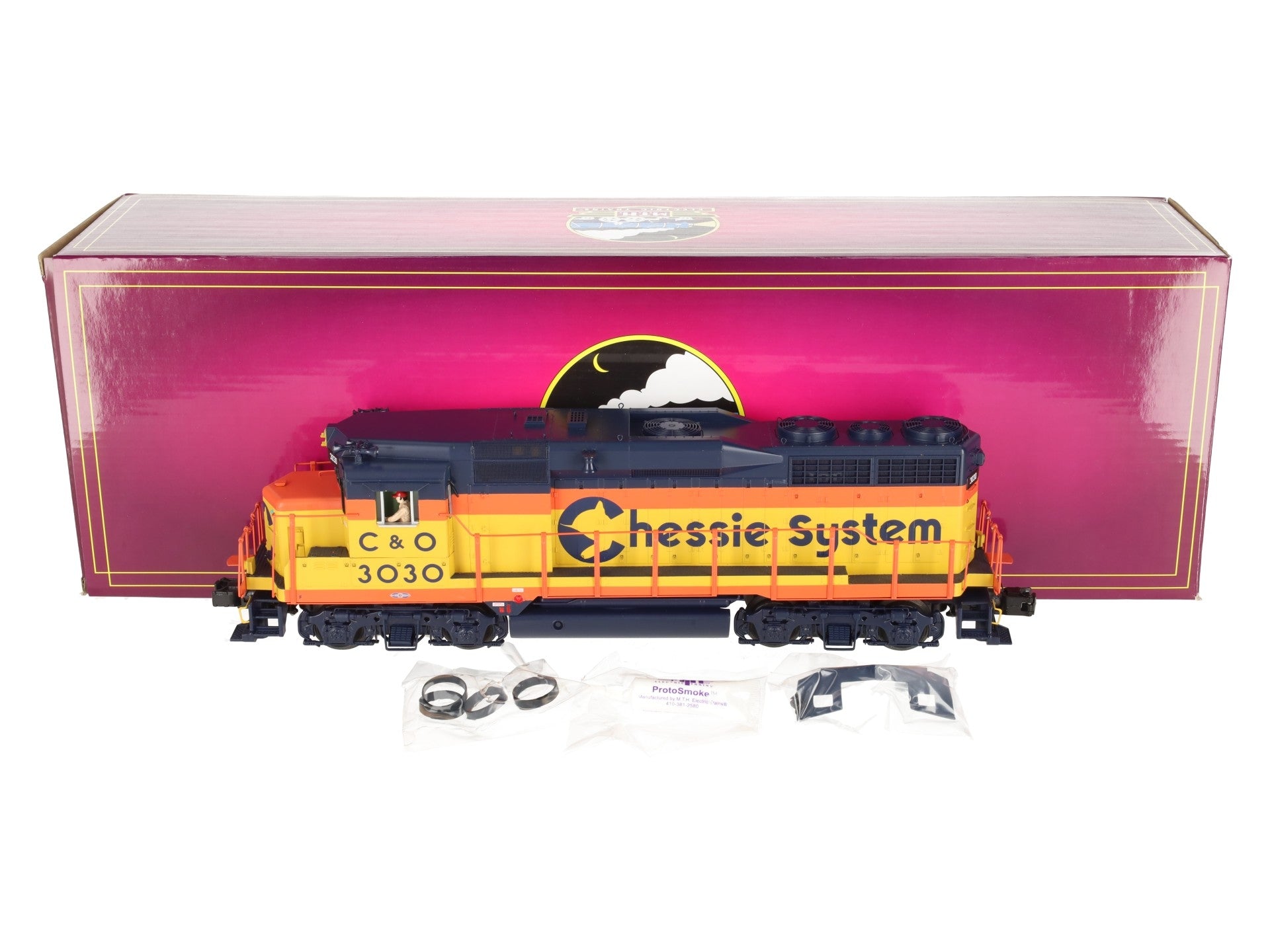 MTH 20-20252-1 O C&O Chessie GP30 Diesel Engine w/PS3 #3030 EX/Box