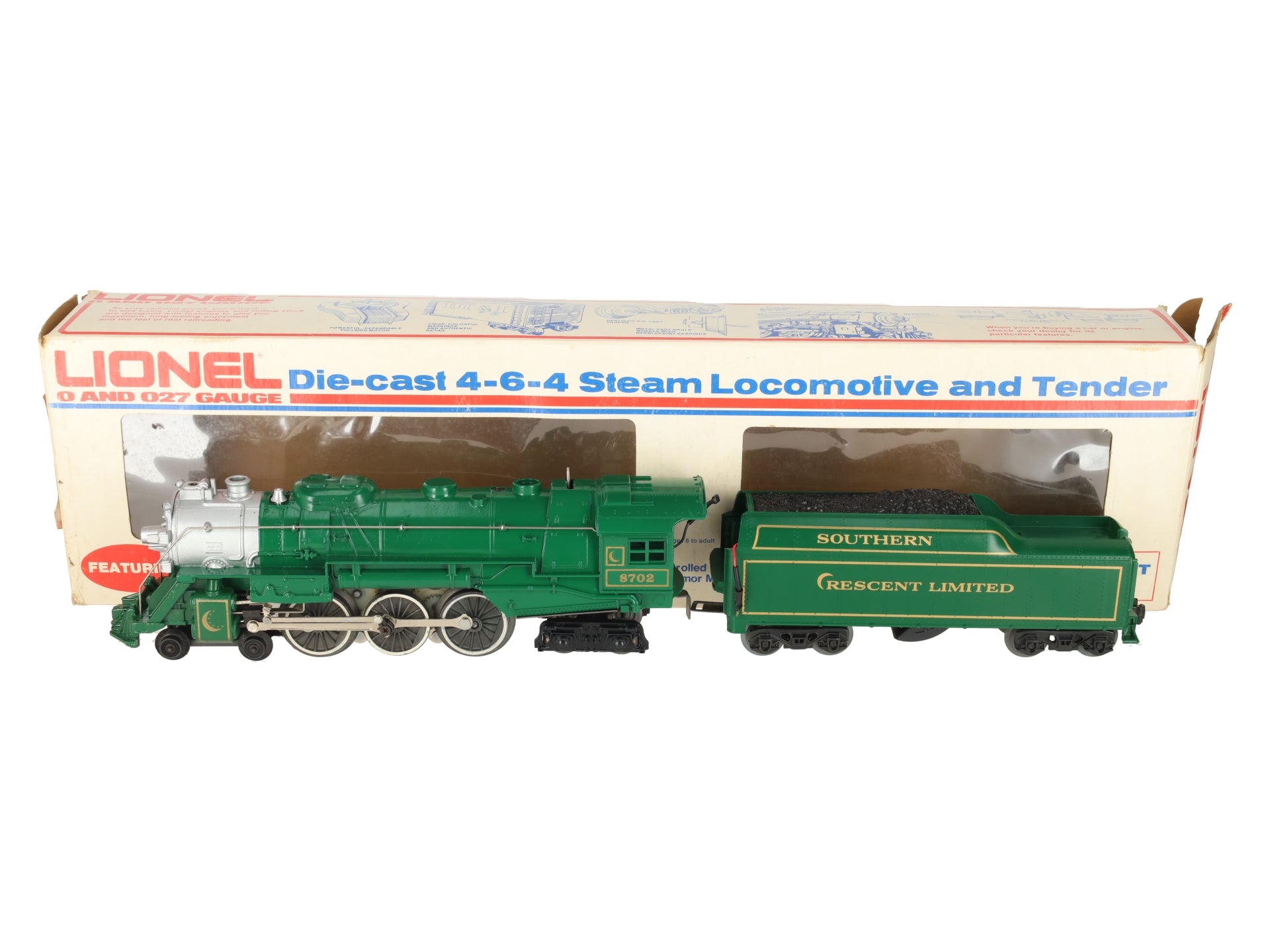 Lionel 6-8702 O Gauge Southern Crescent 4-6-4 Steam Locomotive & Tender #8702 EX/Box