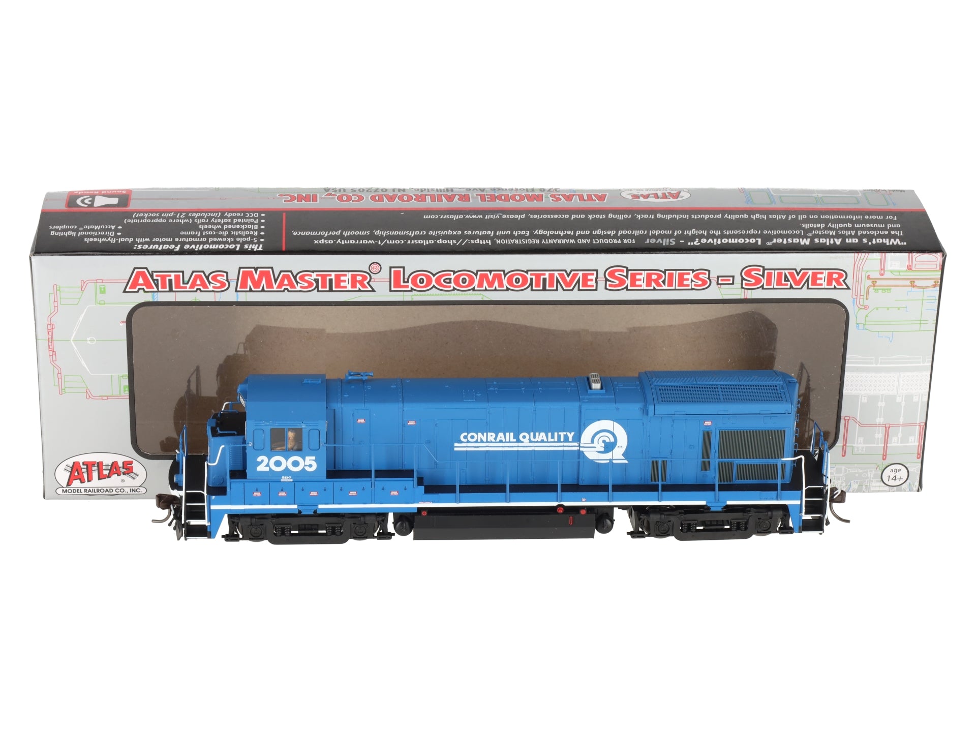 Atlas 10004698 HO Conrail Quality Silver B23-7 Low Nose Diesel Locomotive #2005 EX/Box