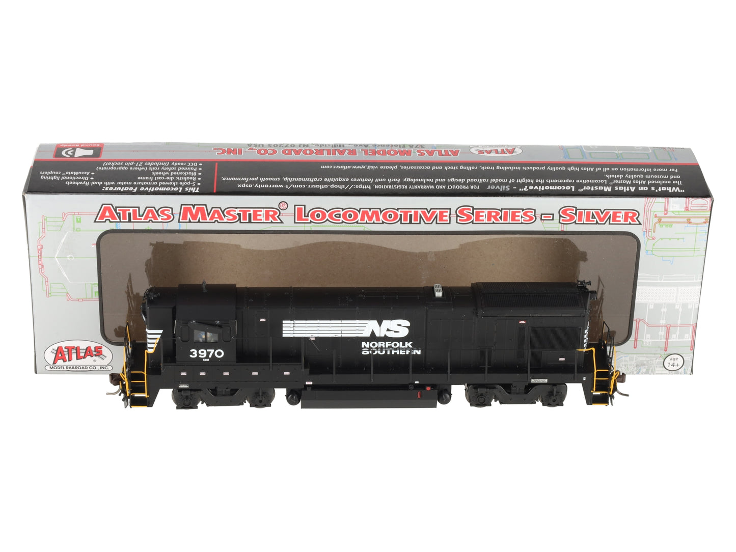 Atlas 10004699 HO Norfolk Southern Silver B23-7 Low Nose Diesel Locomotive #3970 EX/Box