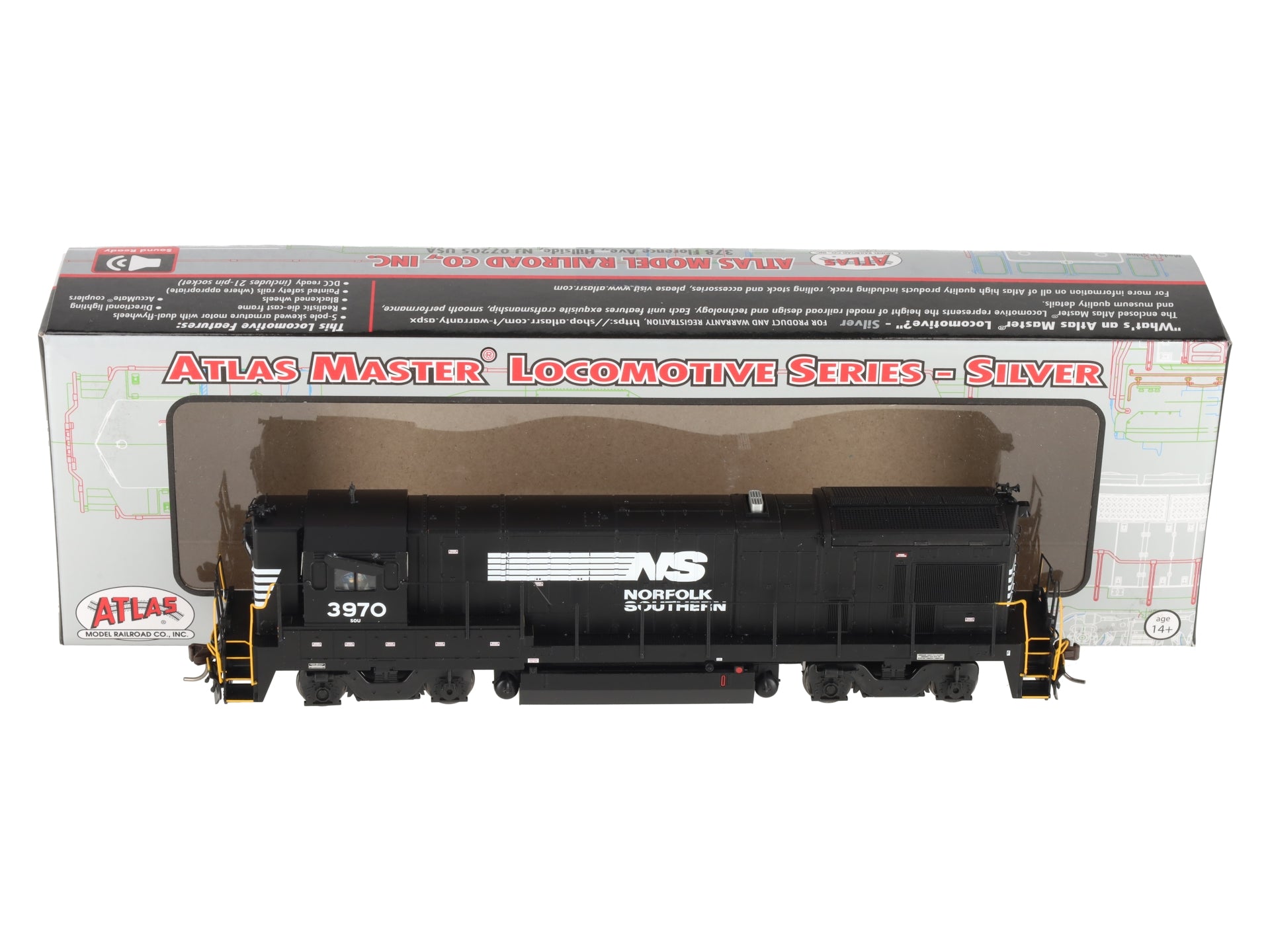 Atlas 10004699 HO Norfolk Southern Silver B23-7 Low Nose Diesel Locomotive #3970 EX/Box