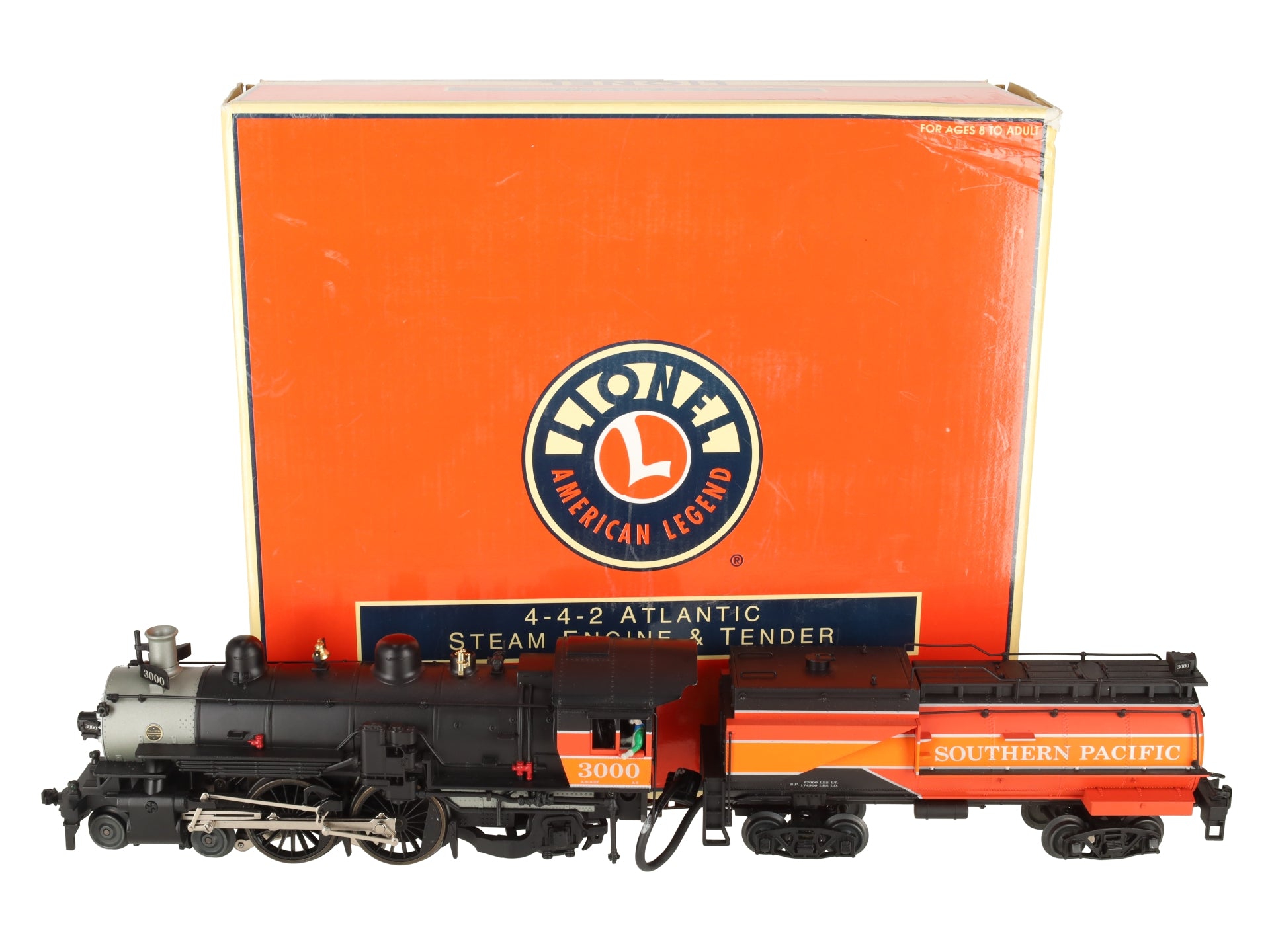 Lionel 6-28070 O SP Daylight 4-4-2 Atlantic Steam Locomotive & Tender #3000 EX/Box