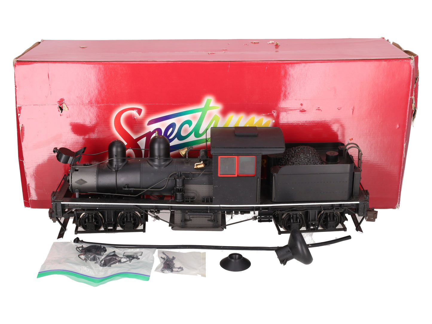 Bachmann 82198 G Unlettered 38 Ton Two Truck Steam Shay with Red & White Trim/Box