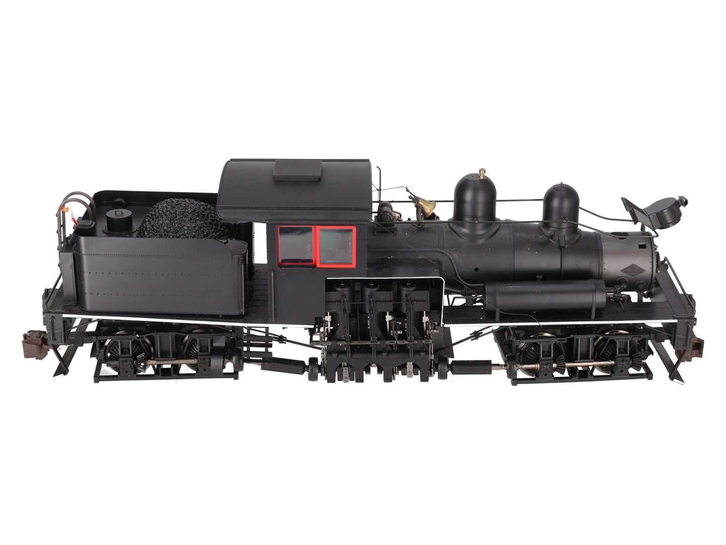 Bachmann 82198 G Unlettered 38 Ton Two Truck Steam Shay with Red & White Trim/Box