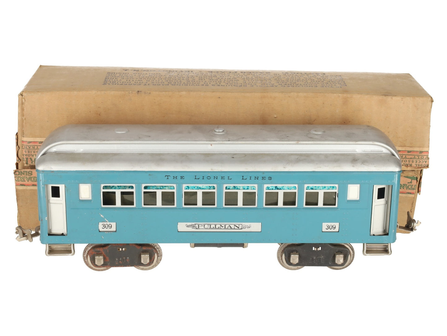 Lionel 309 VIntage Standard Gauge Blue Pullman Passenger Car VG/Box