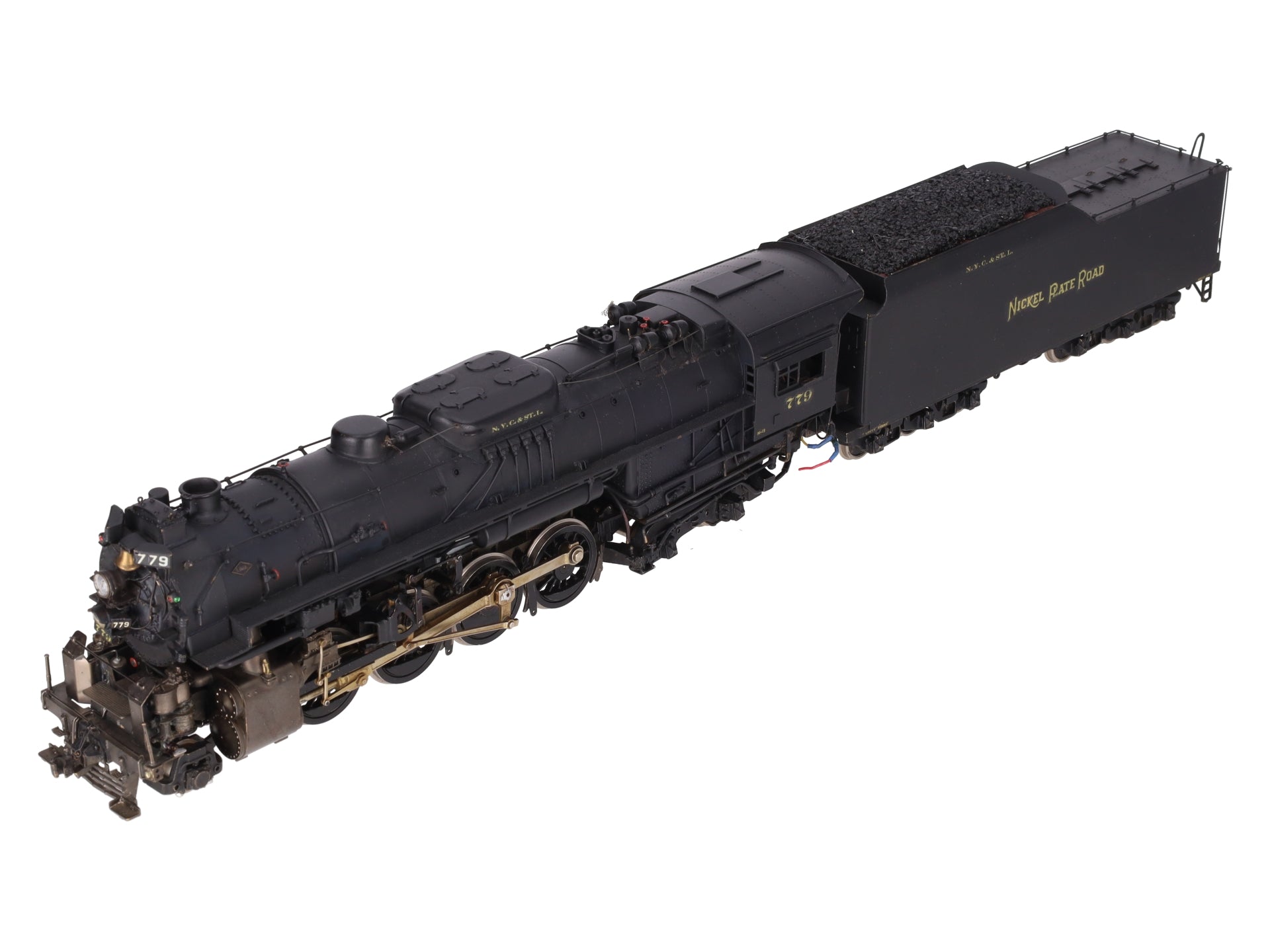 US Hobbies O 2-Rail Brass NKP 2-8-4 Steam Locomotive & Tender #779 - Painted/Box