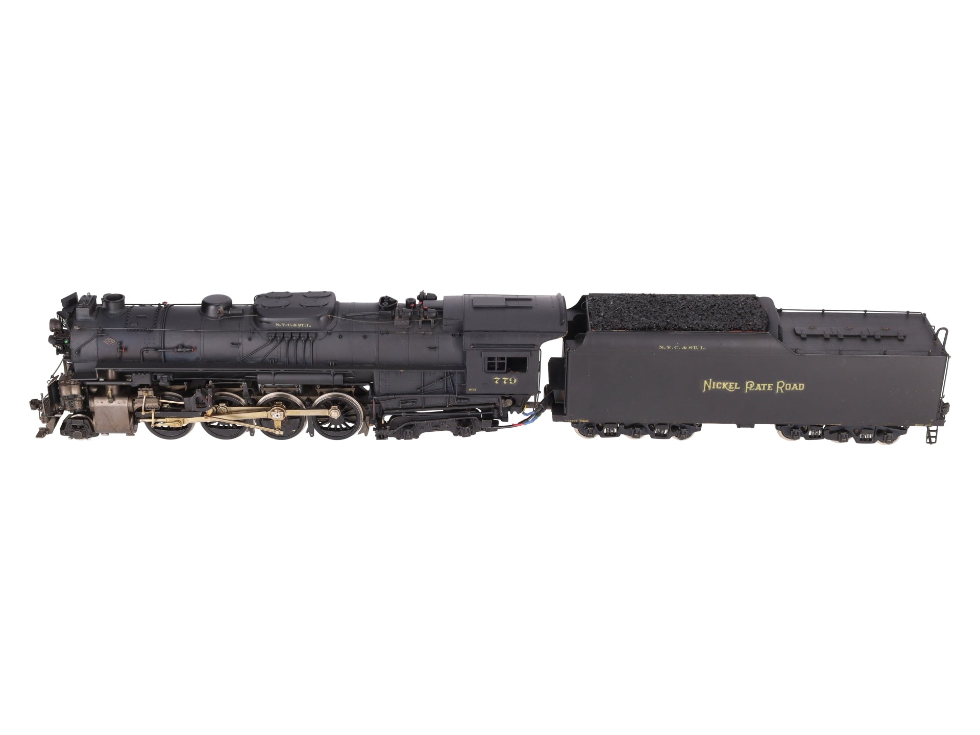 US Hobbies O 2-Rail Brass NKP 2-8-4 Steam Locomotive & Tender #779 - Painted/Box