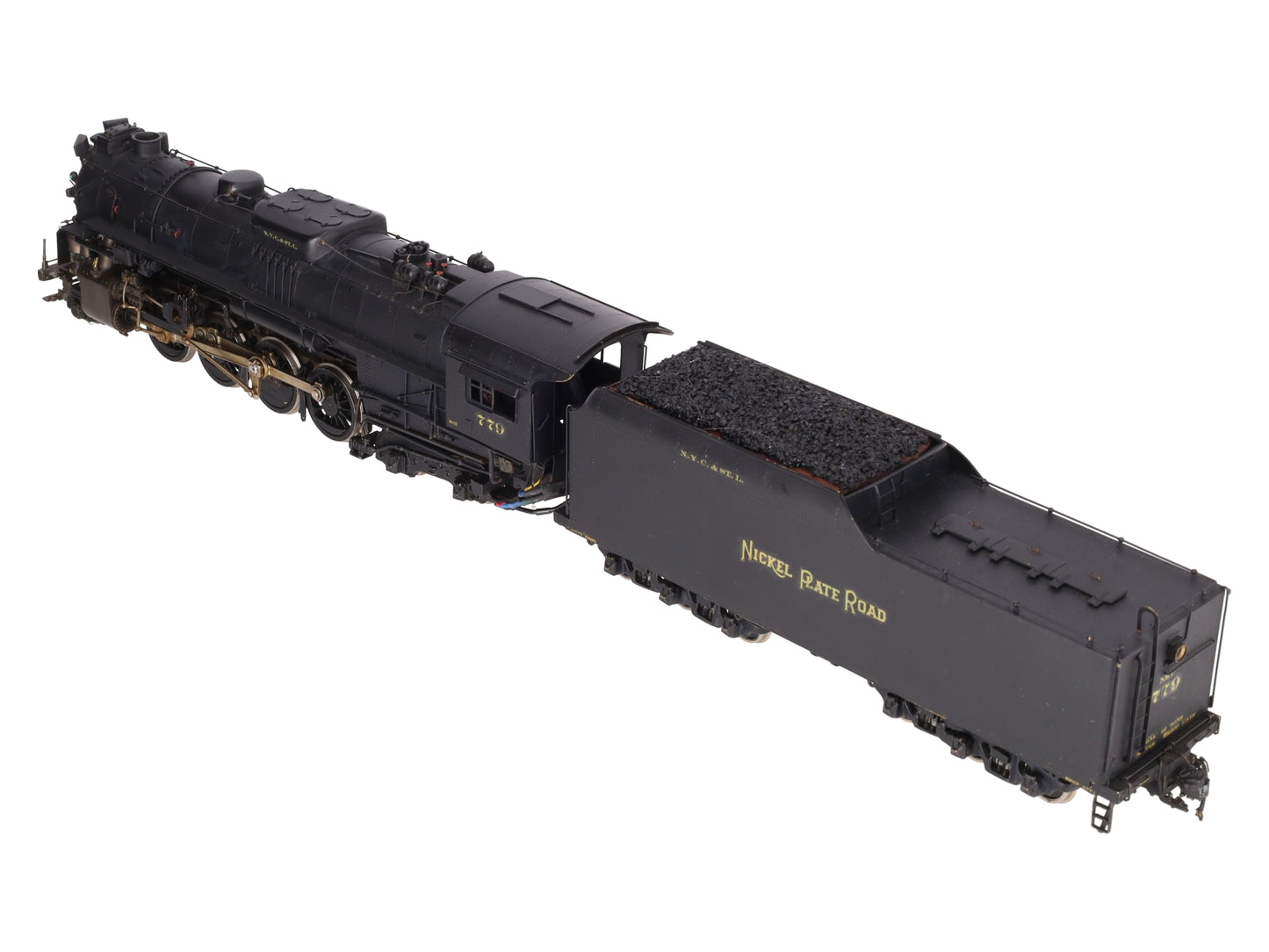 US Hobbies O 2-Rail Brass NKP 2-8-4 Steam Locomotive & Tender #779 - Painted/Box