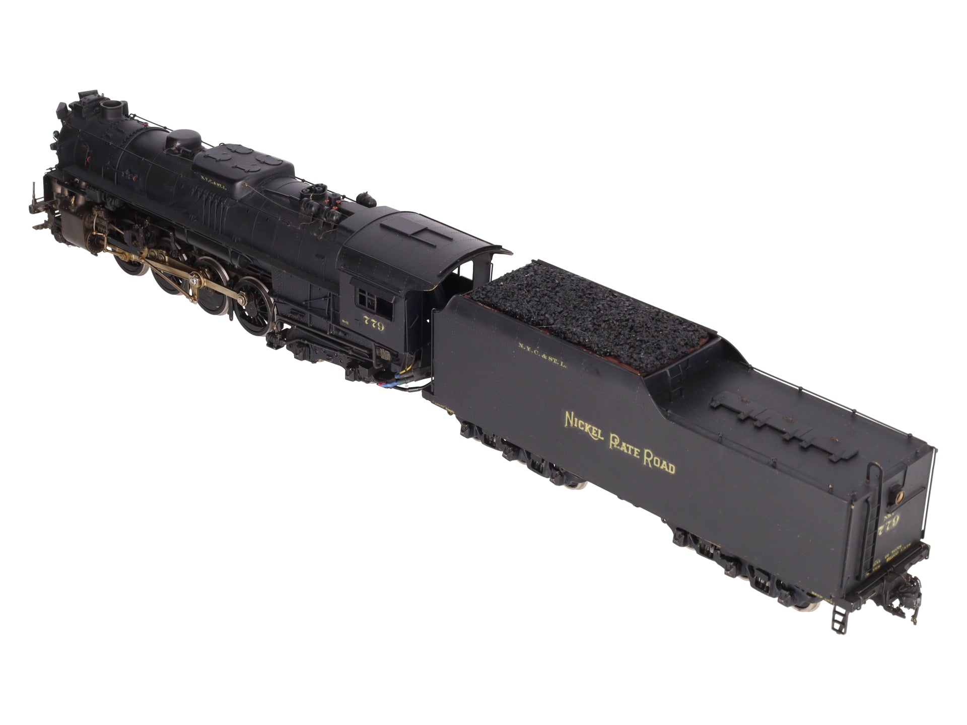 US Hobbies O 2-Rail Brass NKP 2-8-4 Steam Locomotive & Tender #779 - Painted/Box
