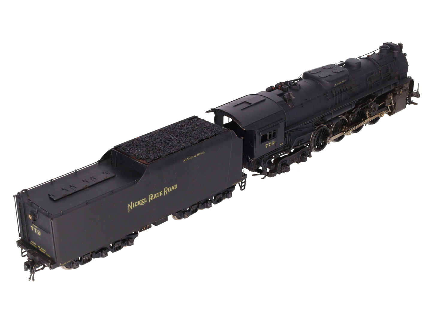 US Hobbies O 2-Rail Brass NKP 2-8-4 Steam Locomotive & Tender #779 - Painted/Box