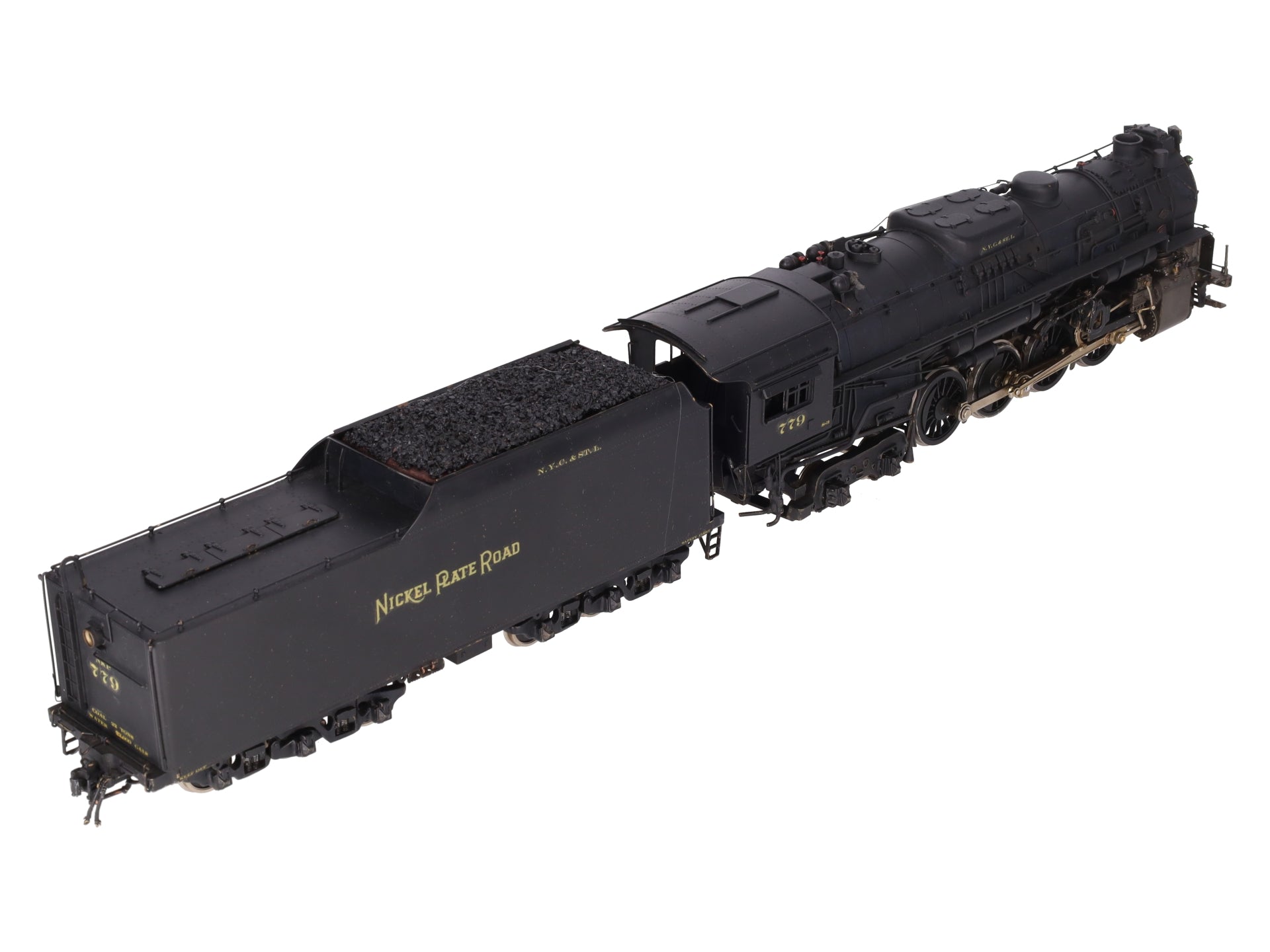 US Hobbies O 2-Rail Brass NKP 2-8-4 Steam Locomotive & Tender #779 - Painted/Box