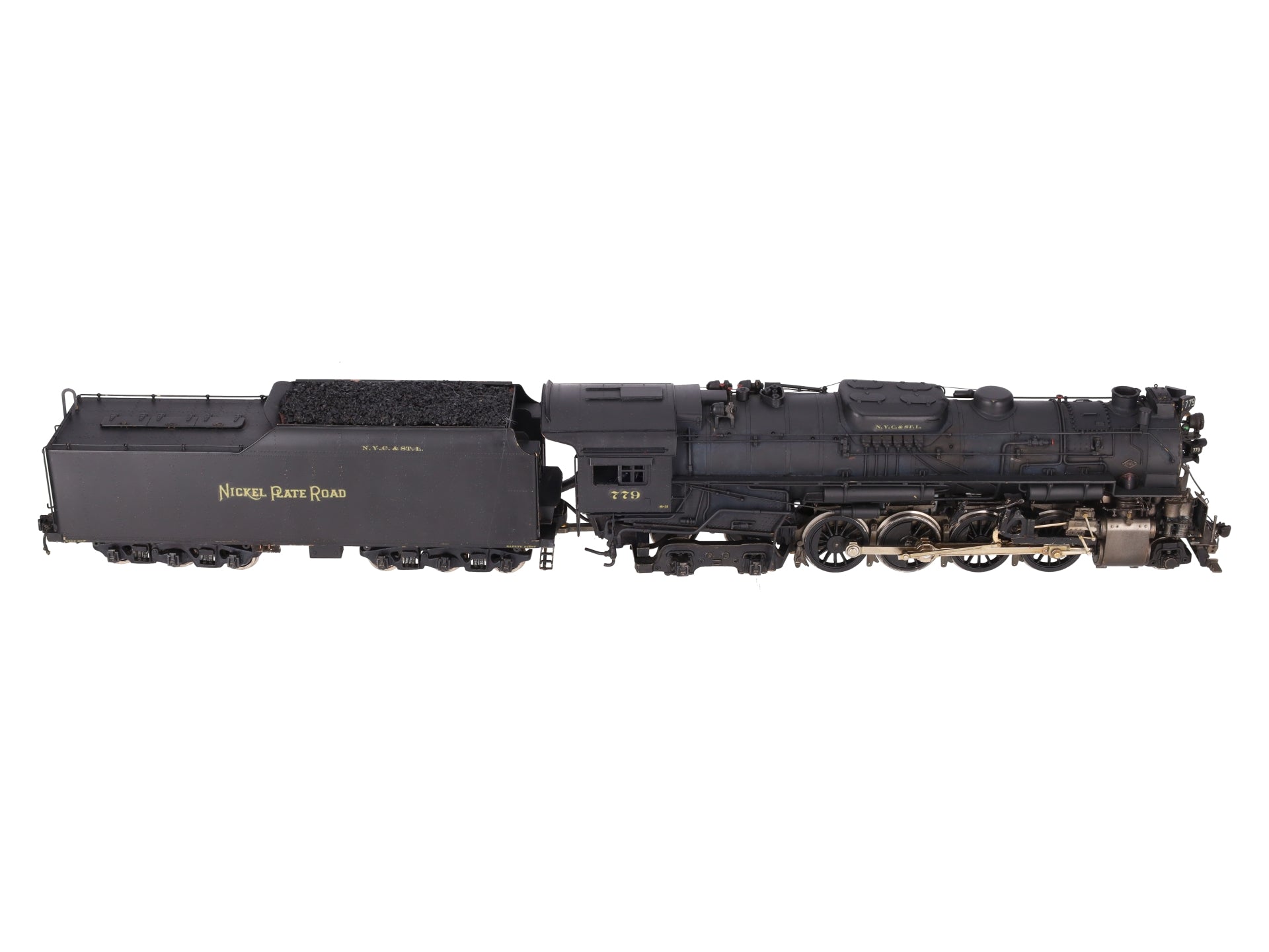 US Hobbies O 2-Rail Brass NKP 2-8-4 Steam Locomotive & Tender #779 - Painted/Box