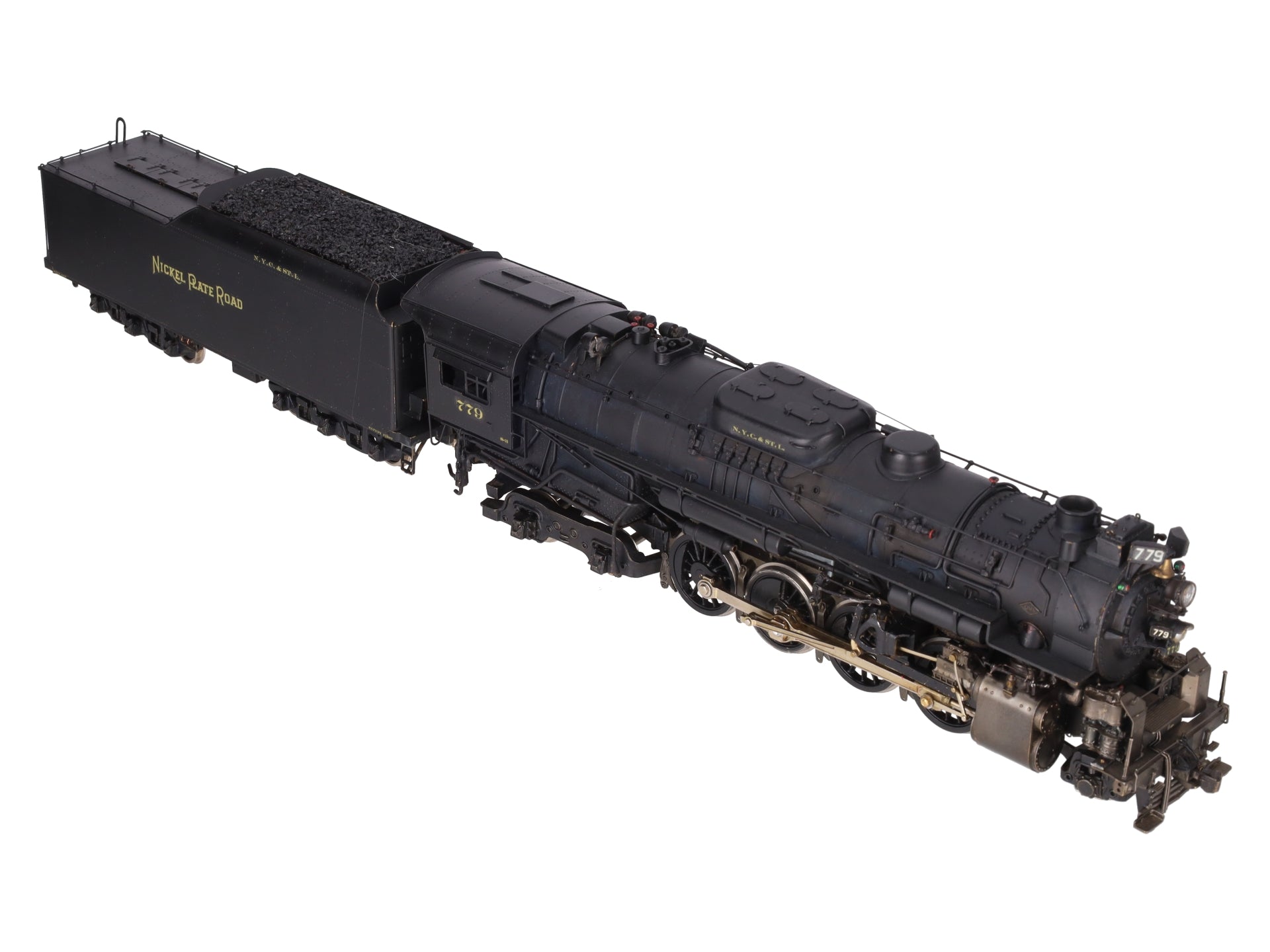 US Hobbies O 2-Rail Brass NKP 2-8-4 Steam Locomotive & Tender #779 - Painted/Box