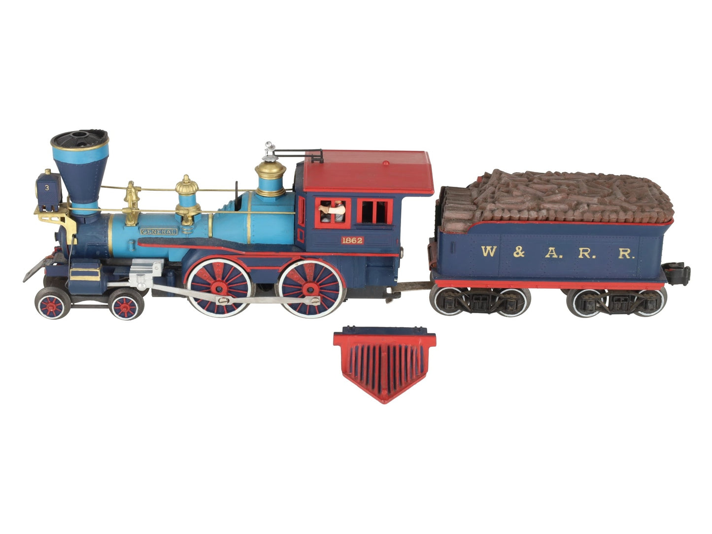 Lionel 1862 Vintage O General 4-4-0 Steam Locomotive & Tender - Repainted