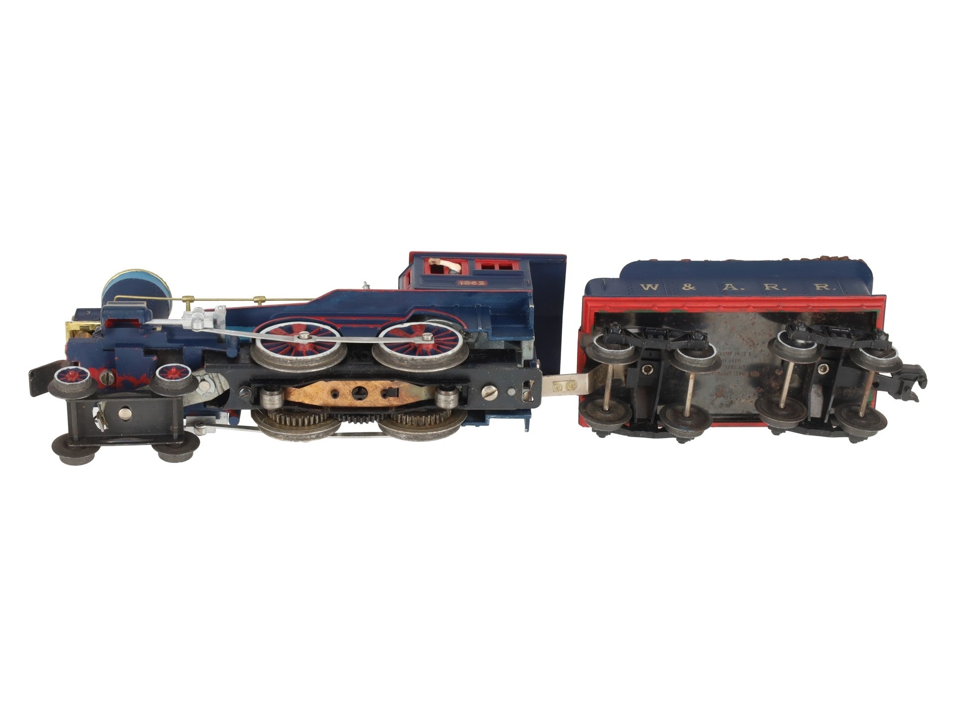 Lionel 1862 Vintage O General 4-4-0 Steam Locomotive & Tender - Repainted