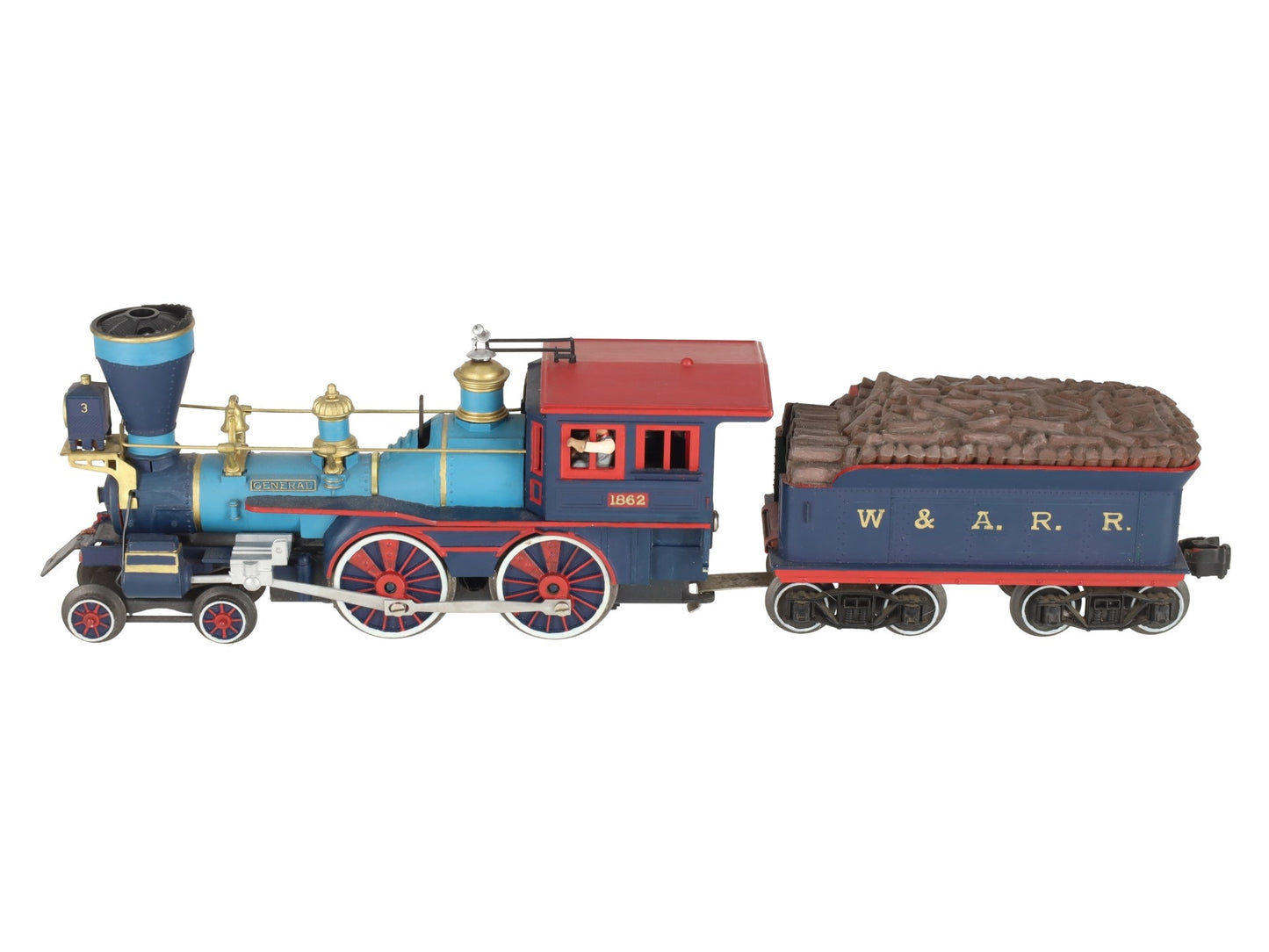 Lionel 1862 Vintage O General 4-4-0 Steam Locomotive & Tender - Repainted