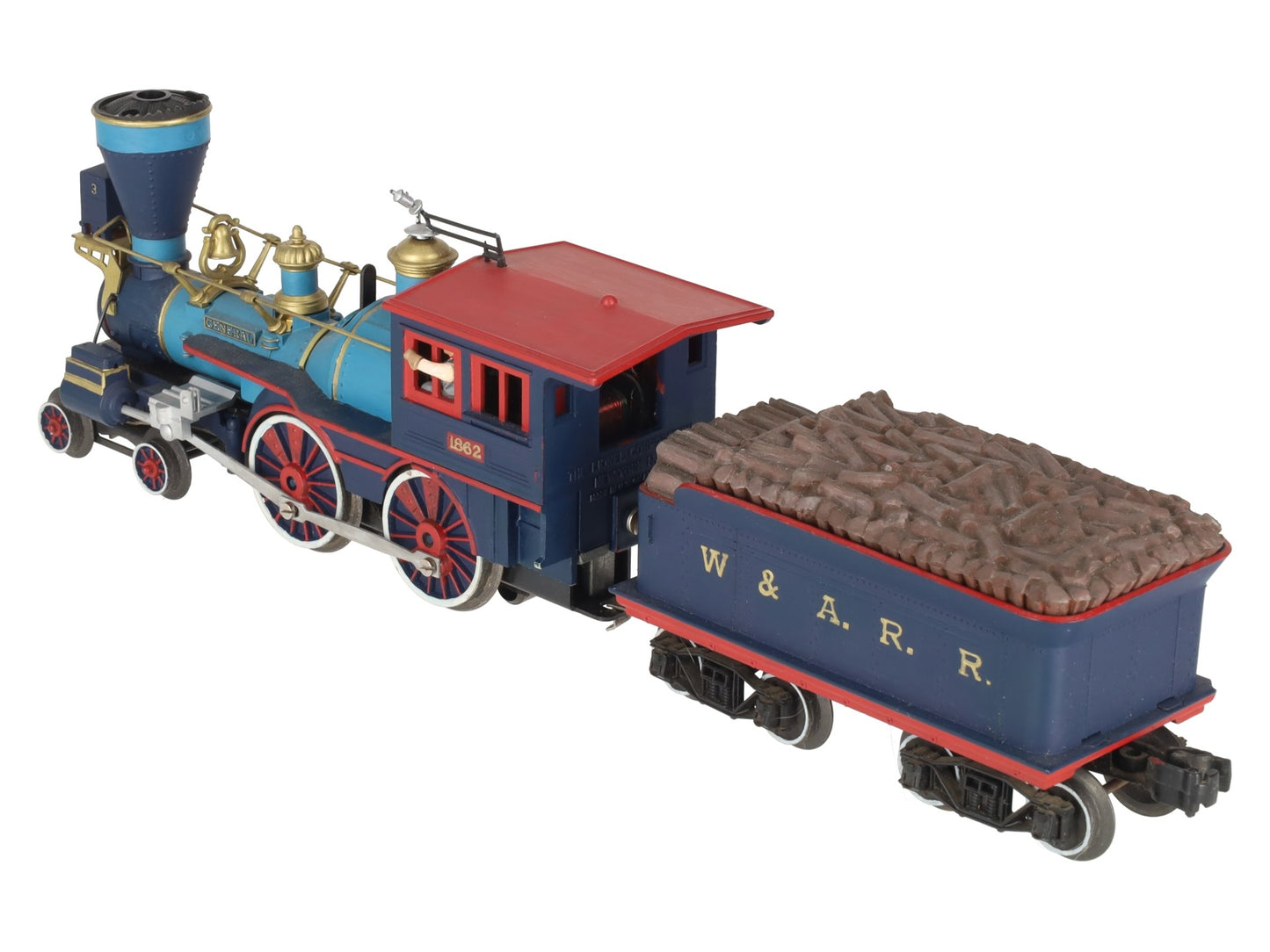 Lionel 1862 Vintage O General 4-4-0 Steam Locomotive & Tender - Repainted