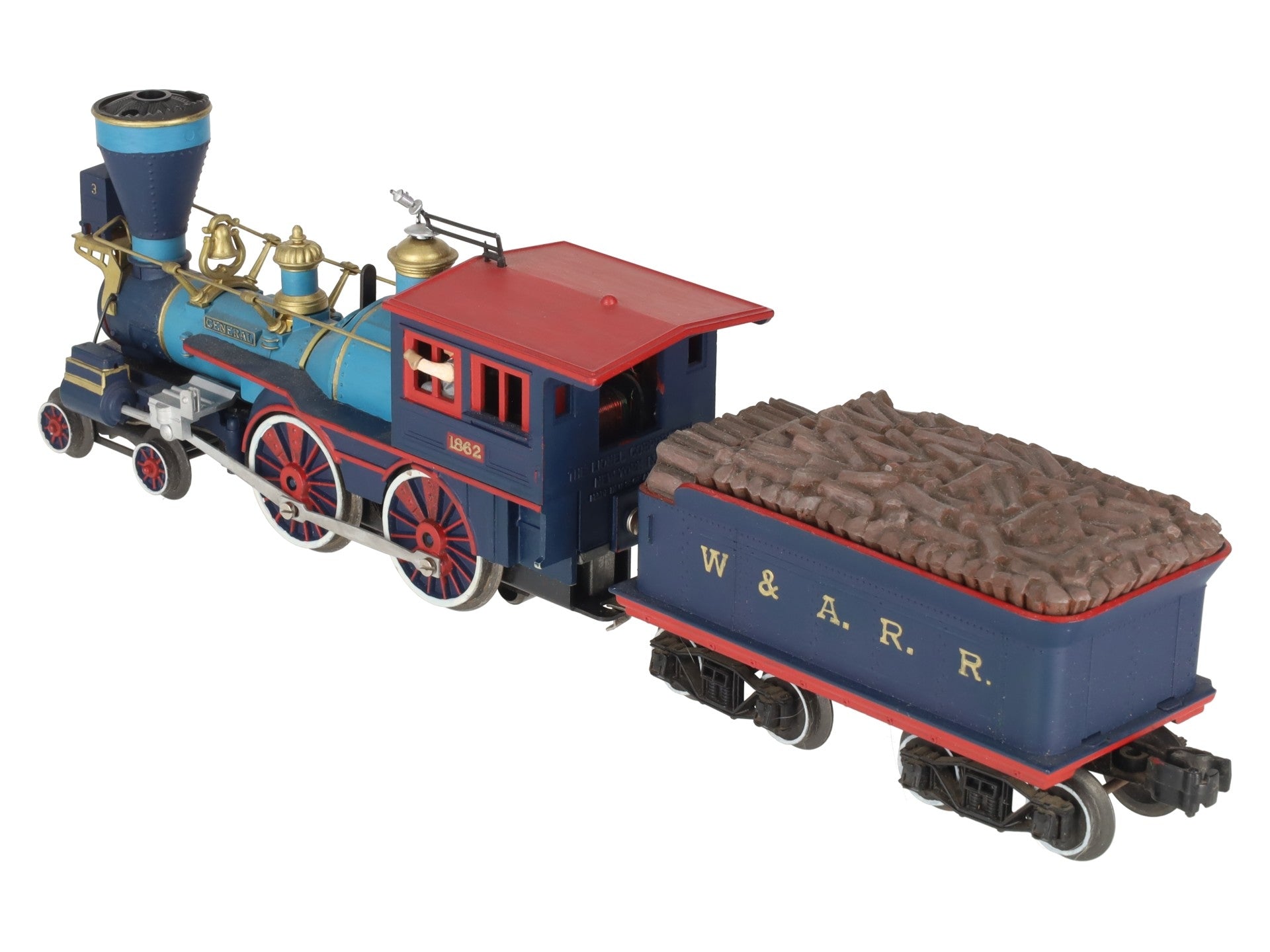 Lionel 1862 Vintage O General 4-4-0 Steam Locomotive & Tender - Repainted