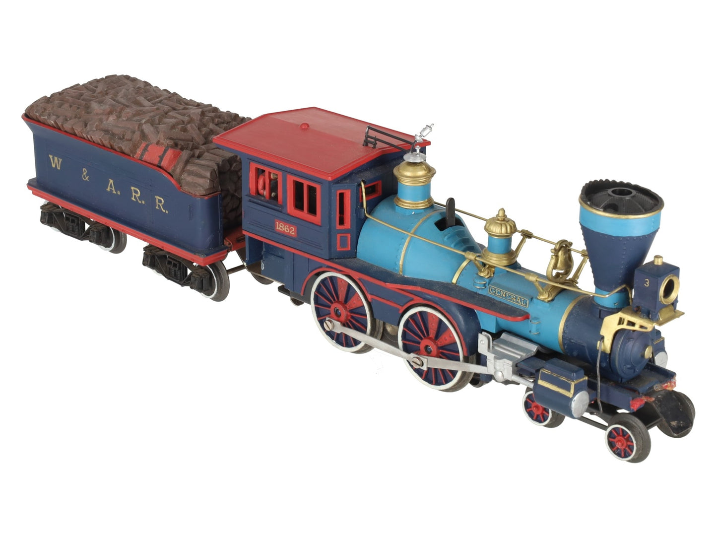 Lionel 1862 Vintage O General 4-4-0 Steam Locomotive & Tender - Repainted