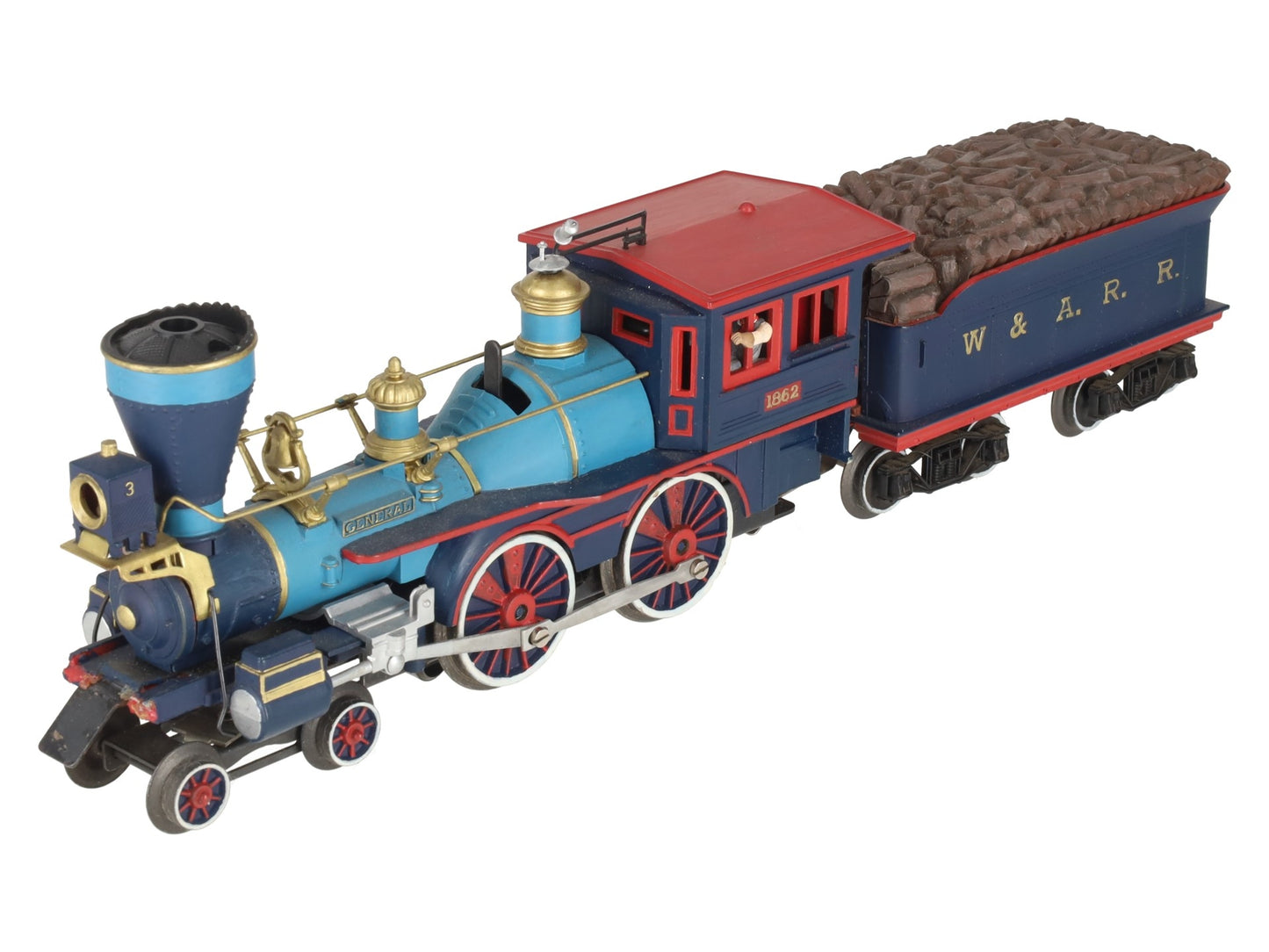 Lionel 1862 Vintage O General 4-4-0 Steam Locomotive & Tender - Repainted