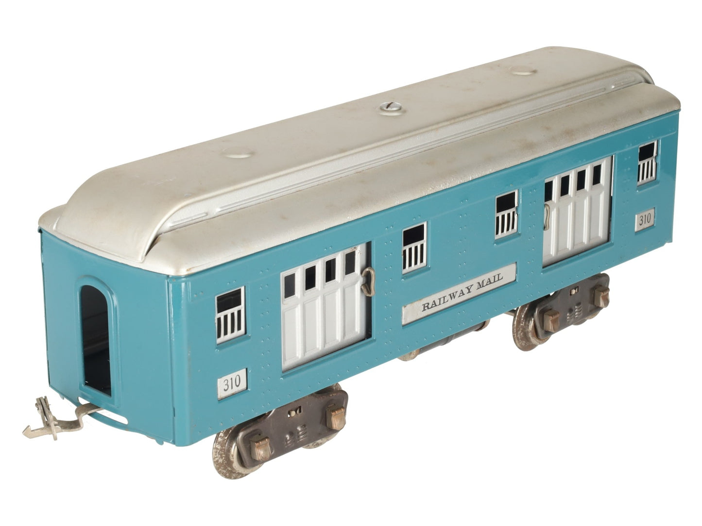 Lionel 310 Vintage Standard Gauge Blue and Silver Tinplate Baggage Car/Box