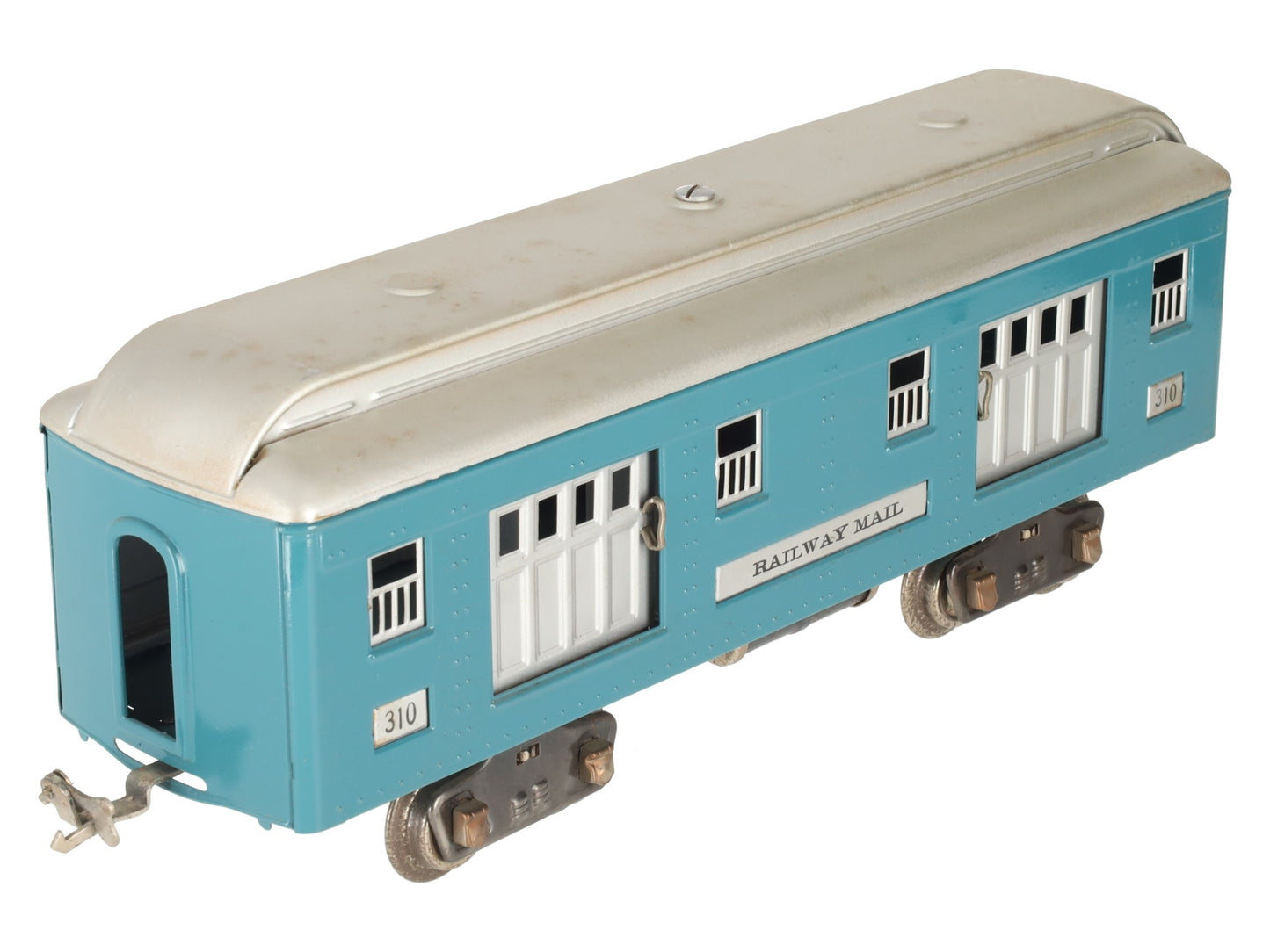 Lionel 310 Vintage Standard Gauge Blue and Silver Tinplate Baggage Car/Box