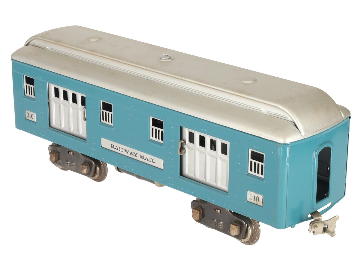 Lionel 310 Vintage Standard Gauge Blue and Silver Tinplate Baggage Car/Box