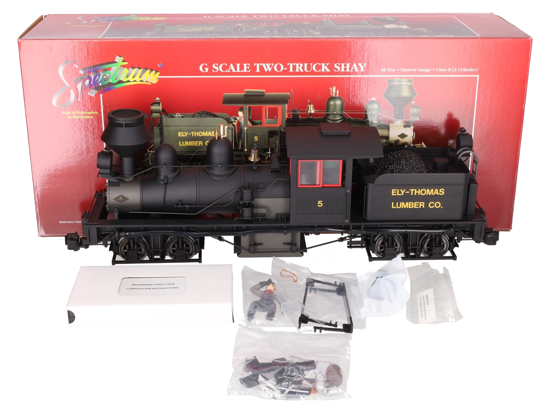 Bachmann 81198 G Gauge Ely Thomas 36-Ton Two-Truck Shay Steam Loco #5 w Sound EX/Box