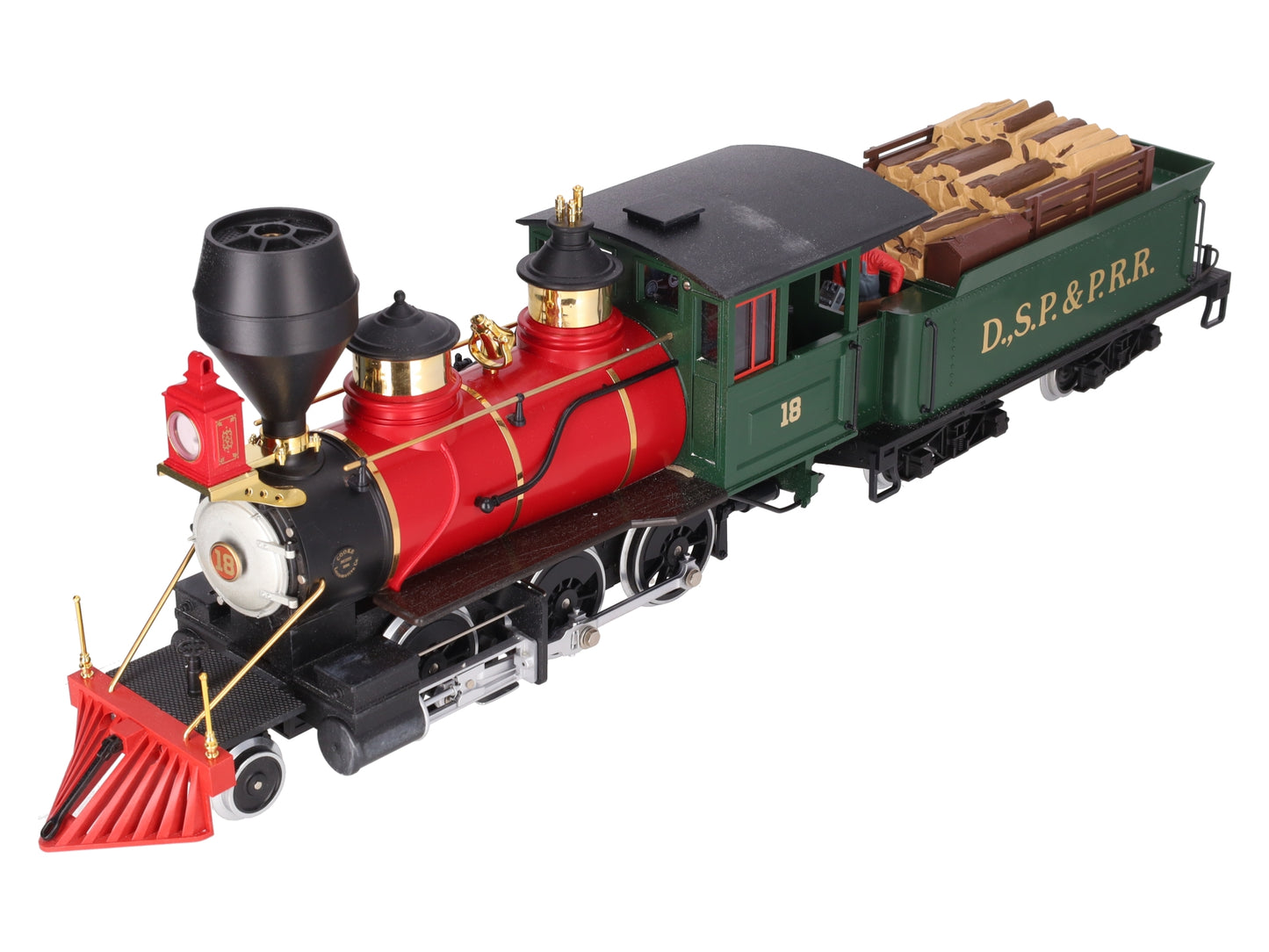 LGB 2018D G Scale DSP&PRR 2-6-0 Mogul Steam Locomotive & Tender #18 EX/Box