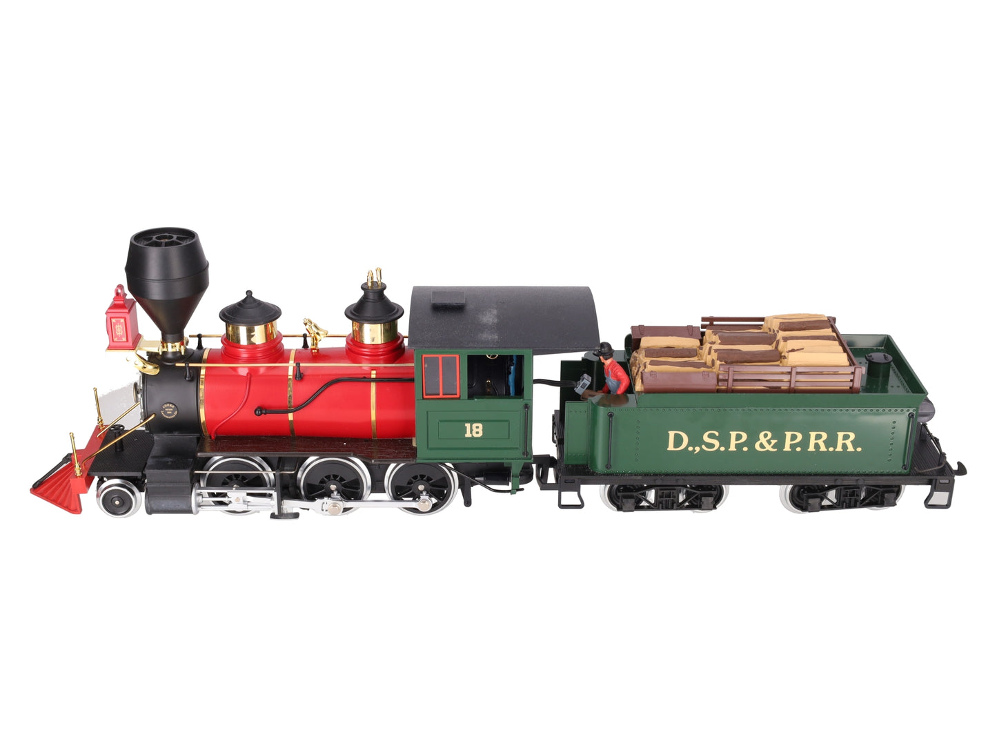 LGB 2018D G Scale DSP&PRR 2-6-0 Mogul Steam Locomotive & Tender #18 EX/Box