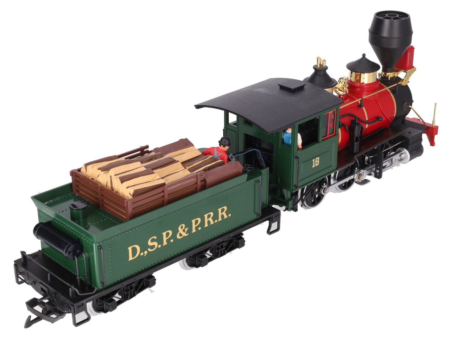 LGB 2018D G Scale DSP&PRR 2-6-0 Mogul Steam Locomotive & Tender #18 EX/Box