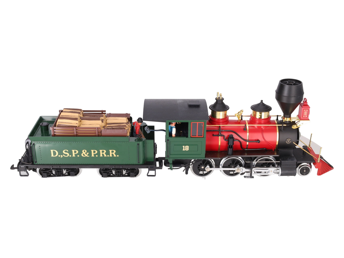 LGB 2018D G Scale DSP&PRR 2-6-0 Mogul Steam Locomotive & Tender #18 EX/Box