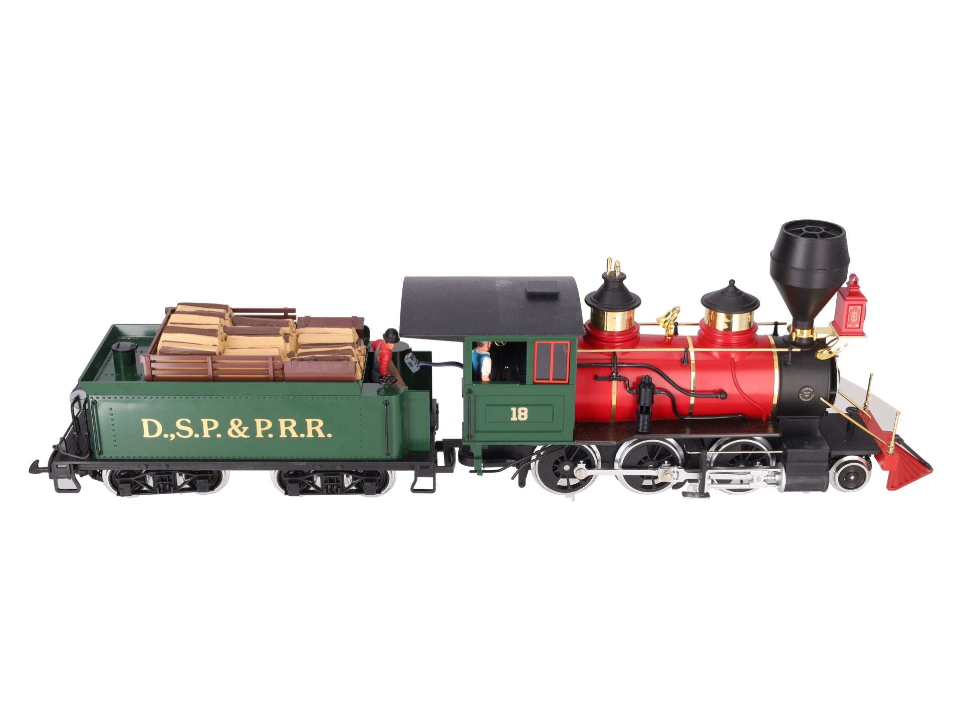 LGB 2018D G Scale DSP&PRR 2-6-0 Mogul Steam Locomotive & Tender #18 EX/Box