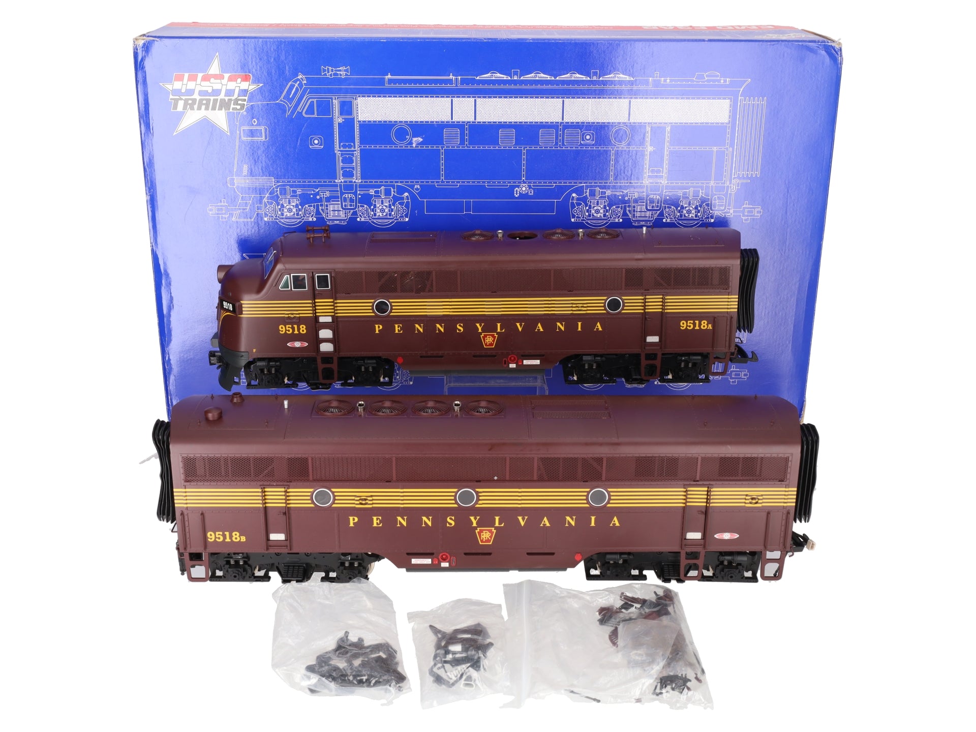 USA Trains 22258 G Pennsylvania F-3 AB Diesel Locomotive Set EX/Box