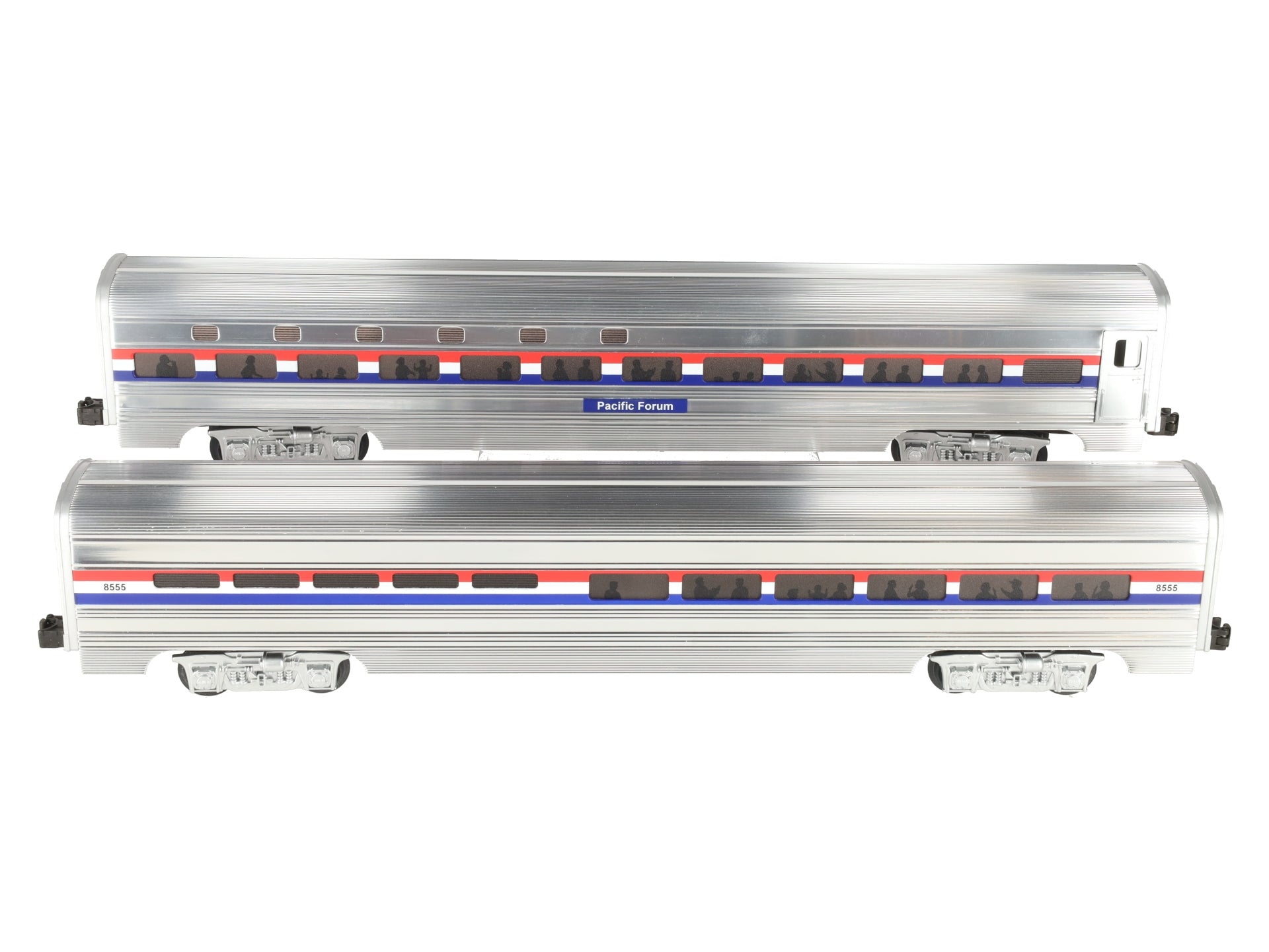MTH 20-6508 O Gauge Amtrak Premier 70' Aluminum Sleeper/Diner Car Set EX/Box