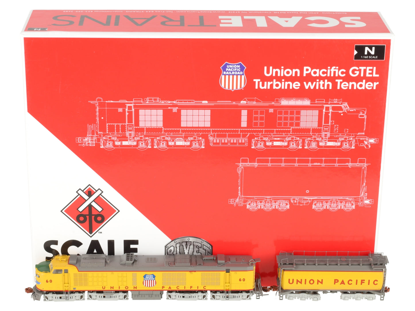 Scale Trains SXT38562 N Scale UP GTEL 4500 Standard Turbine w/ Tender #60 NIB