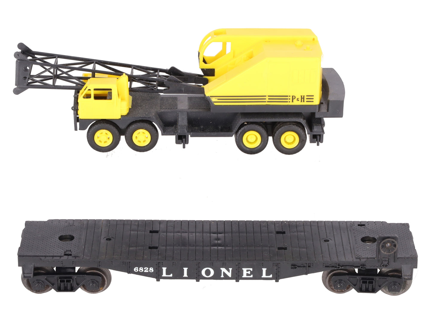 Lionel 6828 Vintage O Flatcar with P&H Harnischfeger Truck Crane EX/Box