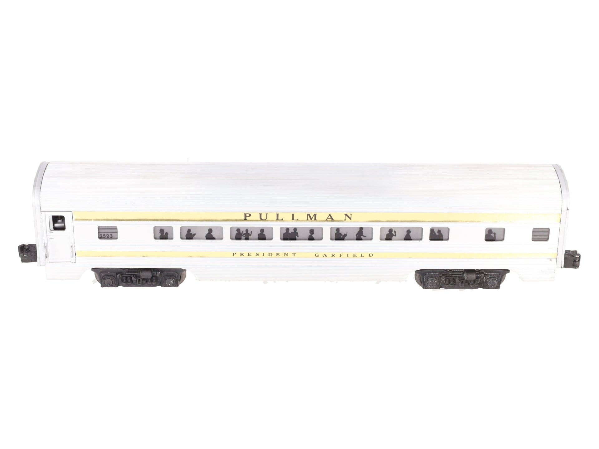 Lionel 2523 Vintage O President Garfield Gold Stripe Aluminum Pullman Car EX/Box