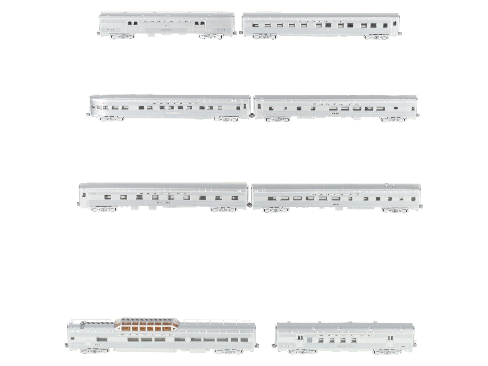 American Z-Line 72201 Z Scale Santa Fe Super Chief 8 Car Passenger Car Set NIB