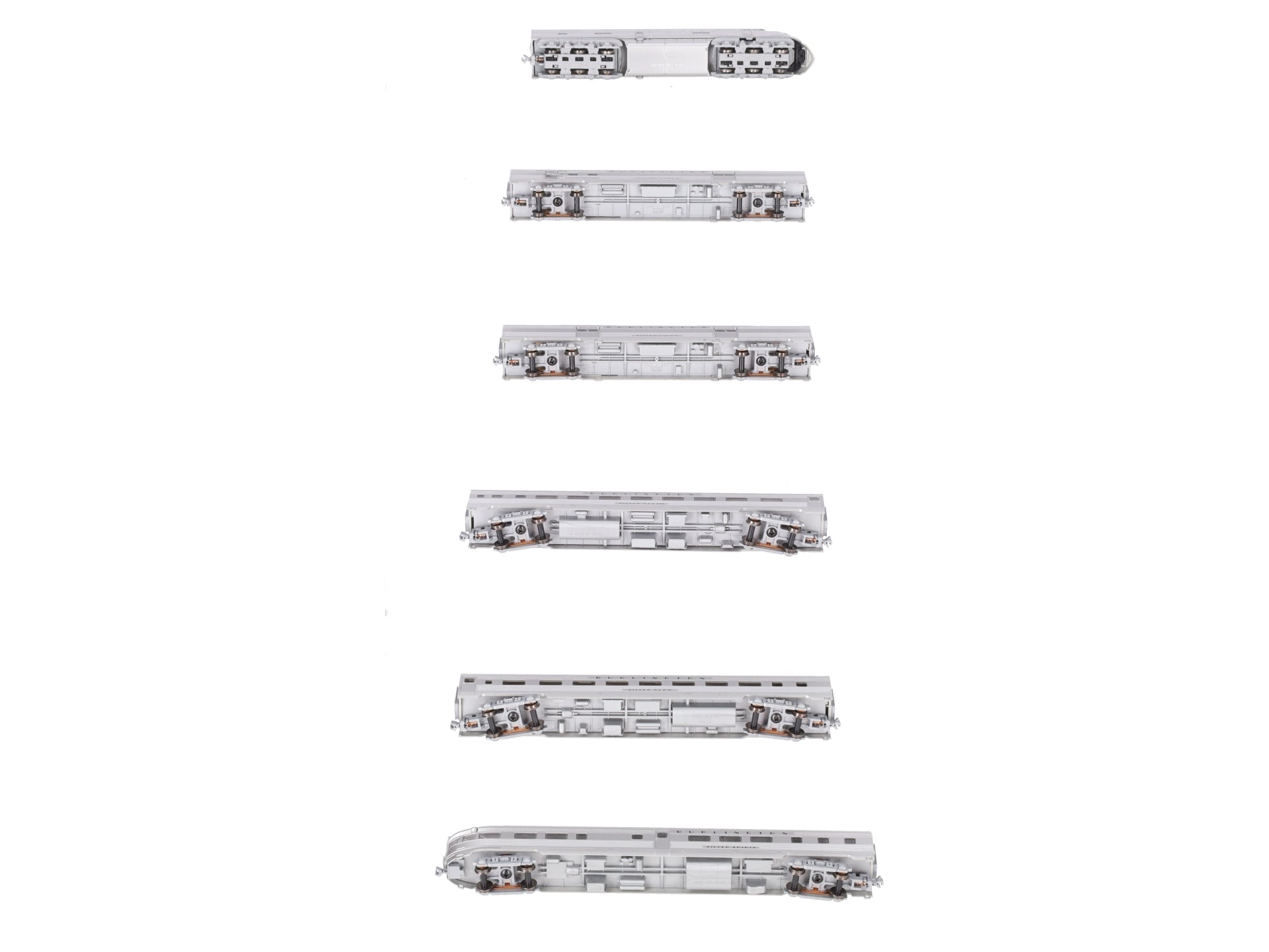 Kato 106-090 N CB&Q EMD E5A Diesel & Silver Streak Zephyr Passenger Set EX/Box