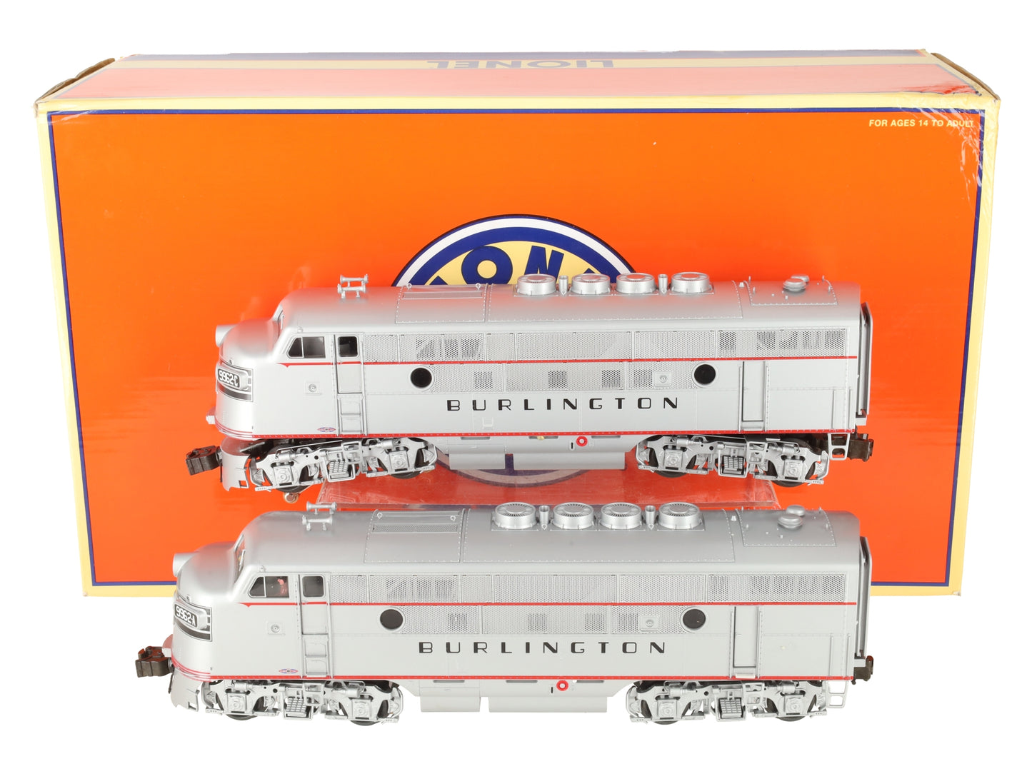 Lionel 6-38597 Burlington F3 AA Diesel Locomotive Set #9962-A/9962-C EX/Box