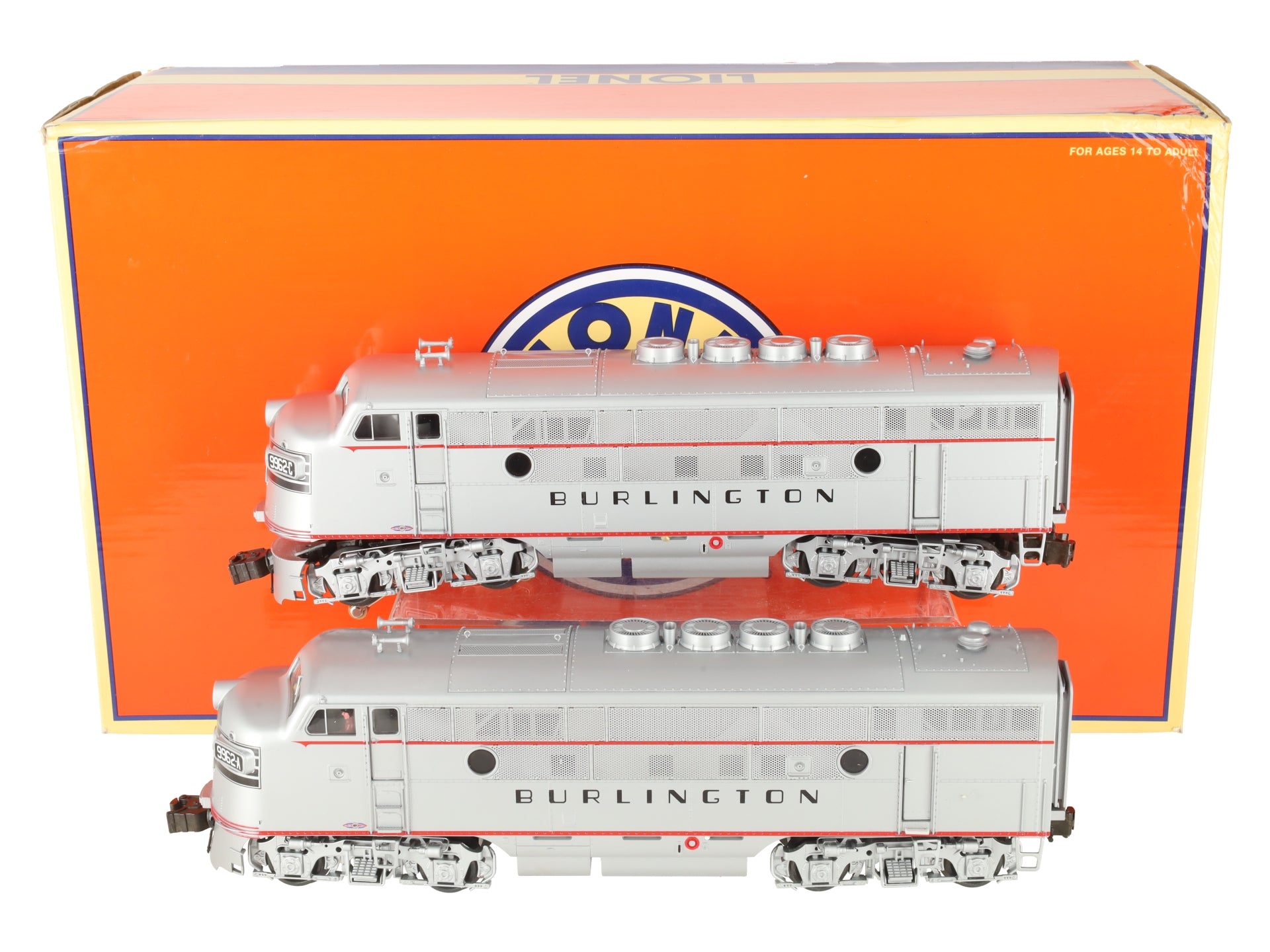 Lionel 6-38597 Burlington F3 AA Diesel Locomotive Set #9962-A/9962-C EX/Box